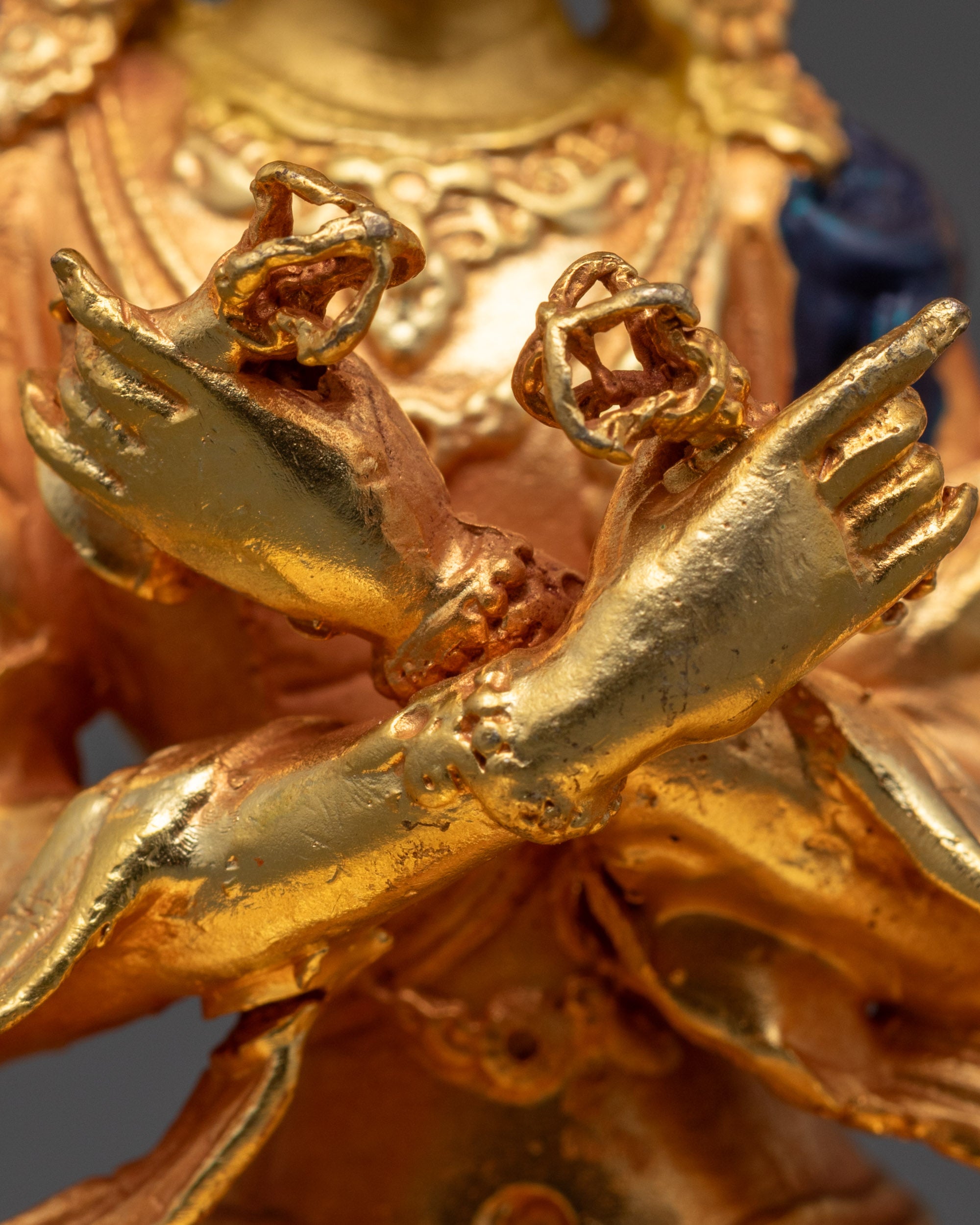 Machine-Made Vajradhara Statue | 24k Gold-Plated Copper Sculpture