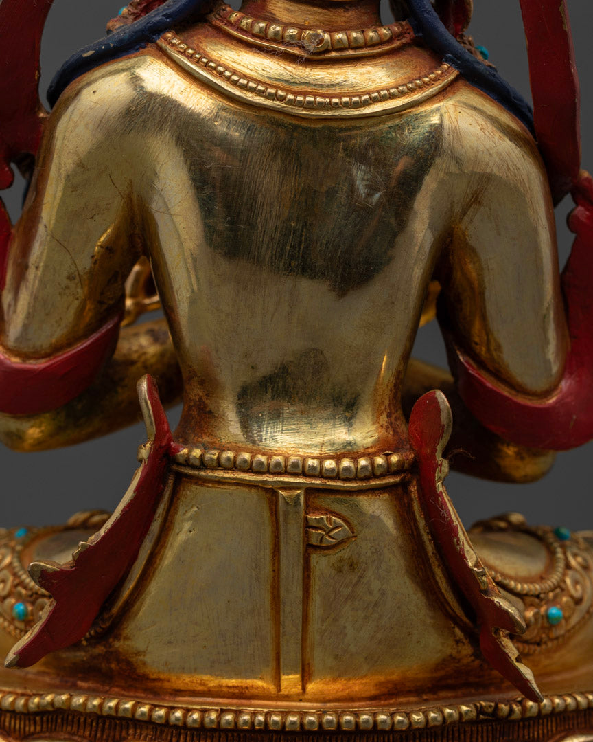 Vajradhara Dharmakaya Buddha Statue | 24k Gold Gilded Artwork