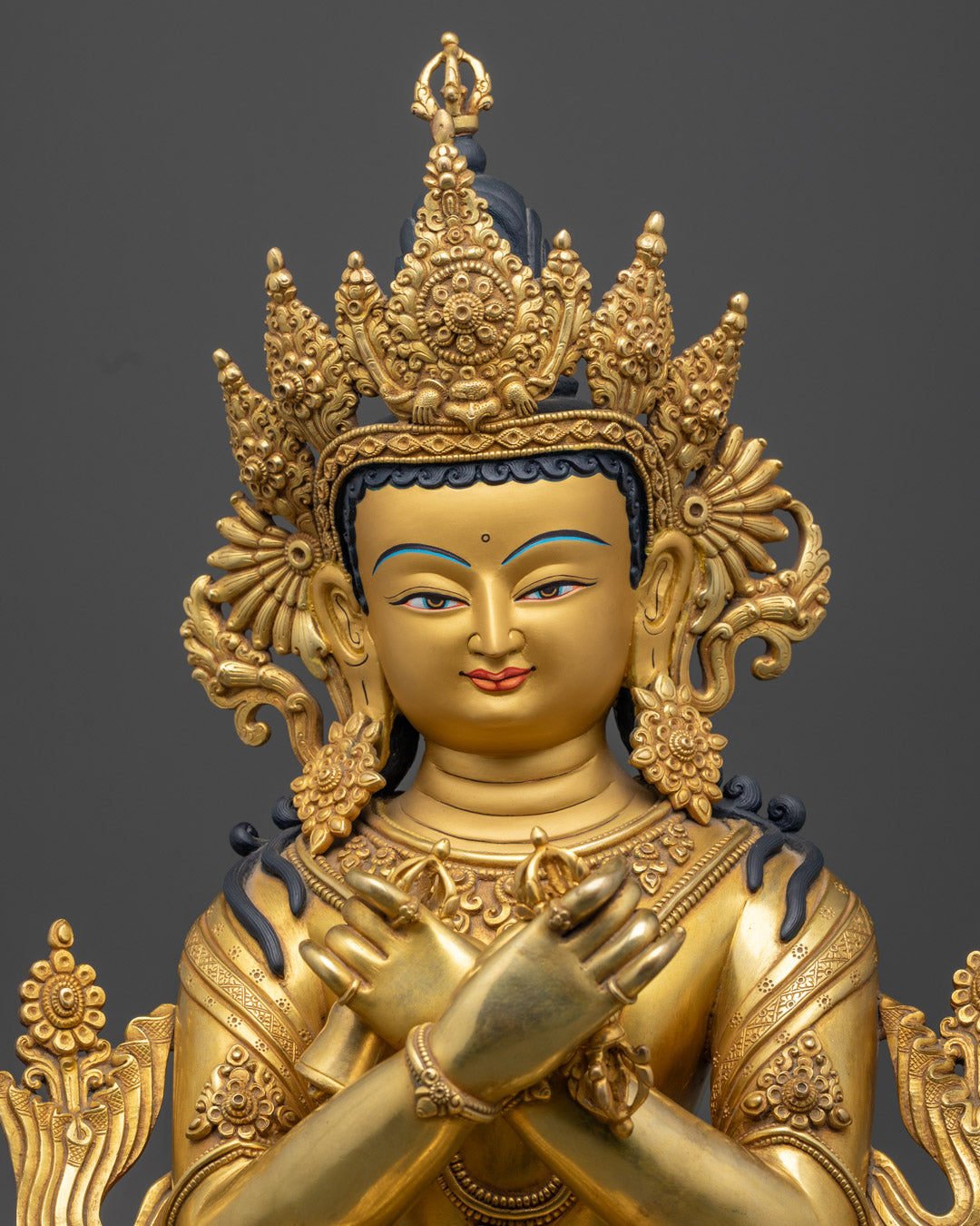 Vajradhara Statue | Stunning 24K Gold Copper Sculpture