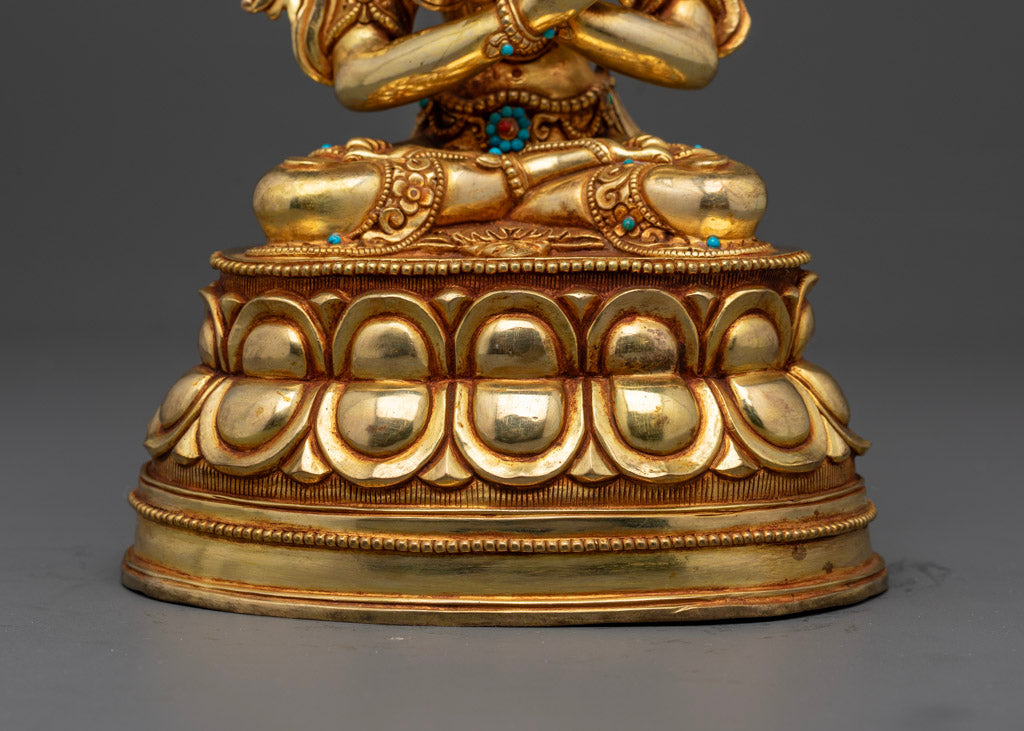 Vajradhara Dharmakaya Buddha Statue | 24k Gold Gilded Artwork