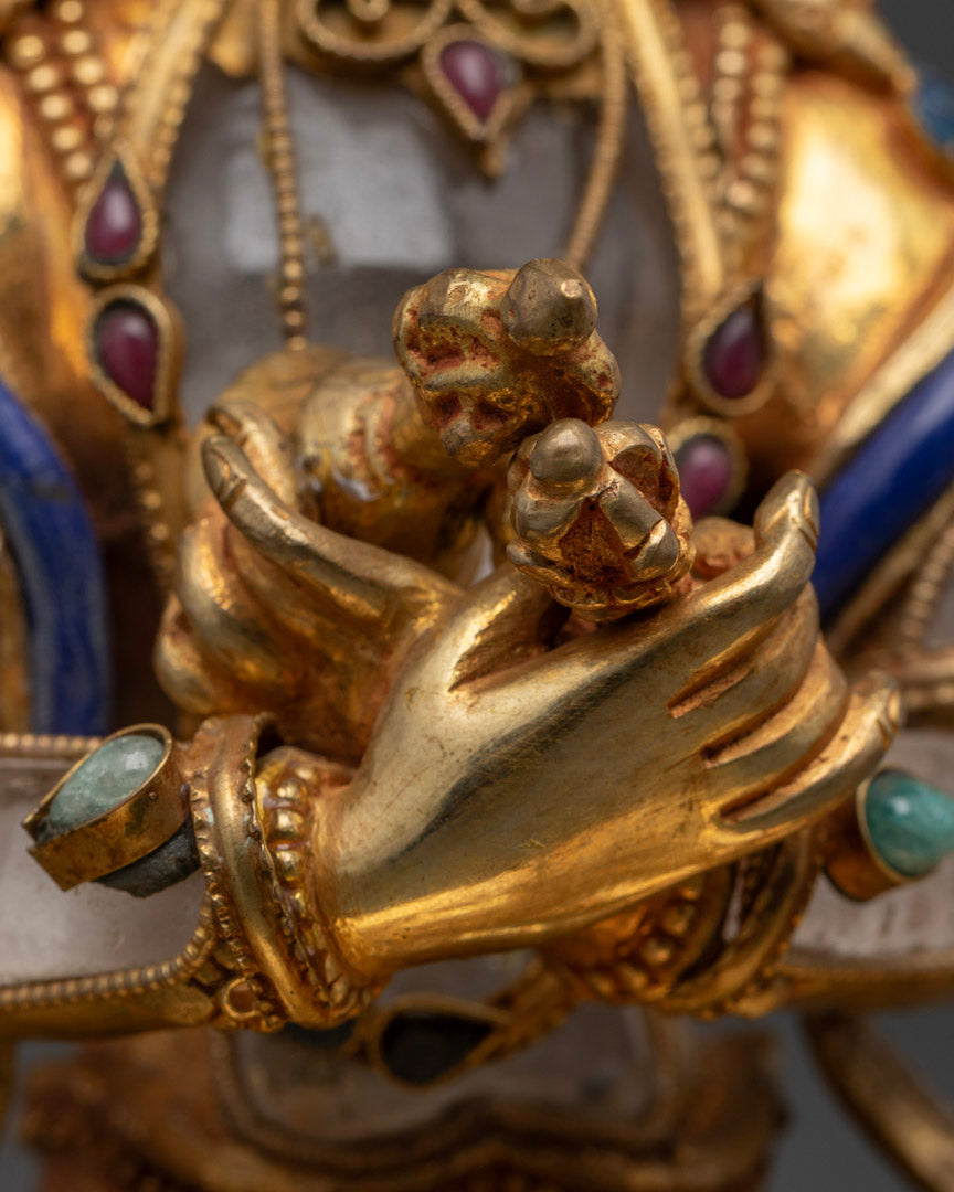 Crystal Primordial Buddha Vajradhara Statue