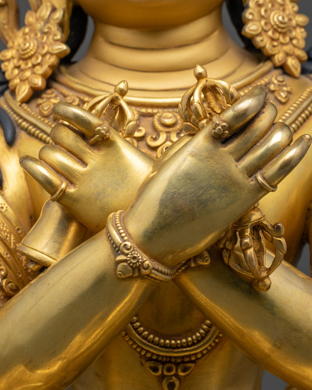 Vajradhara Statue | Stunning 24K Gold Copper Sculpture