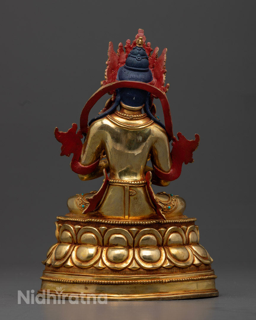 Vajradhara Dharmakaya Buddha Statue | 24k Gold Gilded Artwork