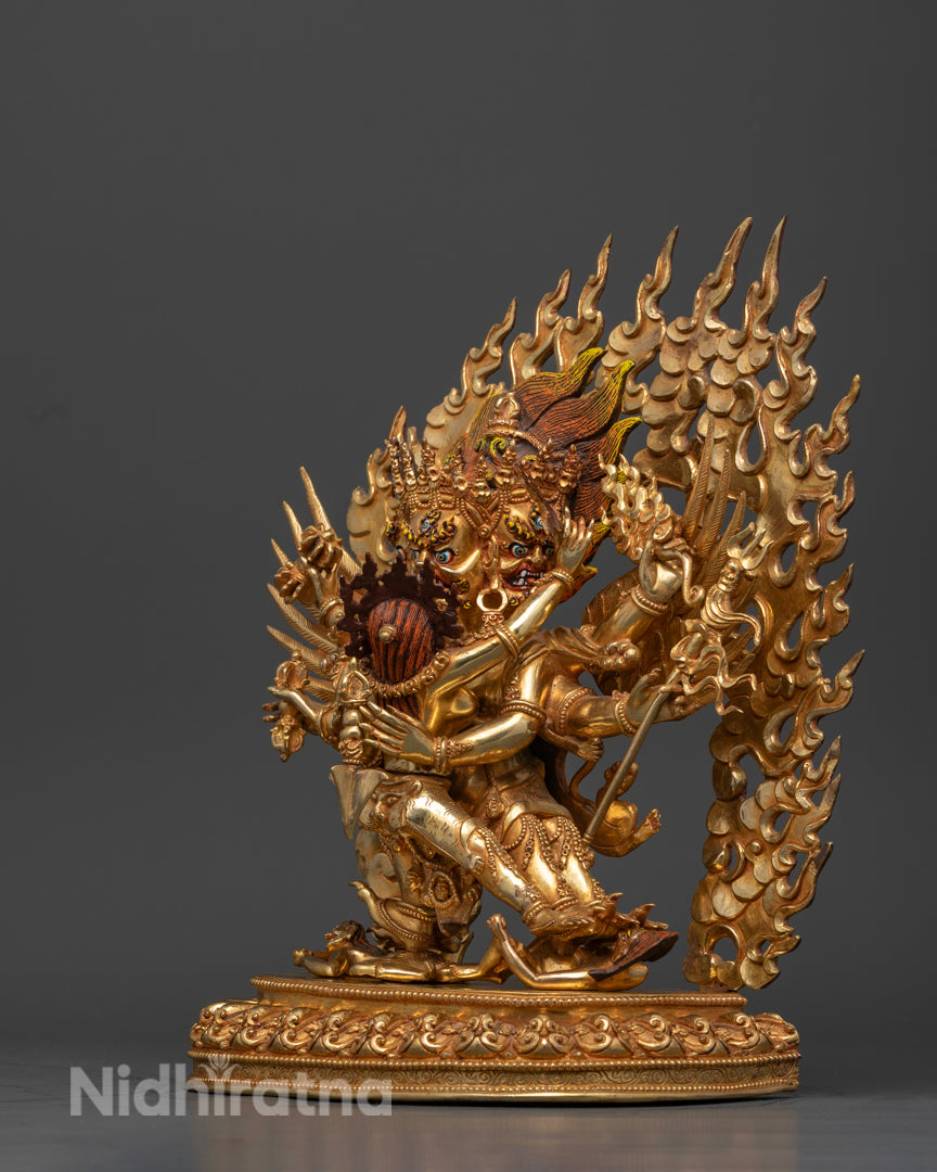 Vajrakilaya Statue with Consort: Sacred Buddhist Art for Protection