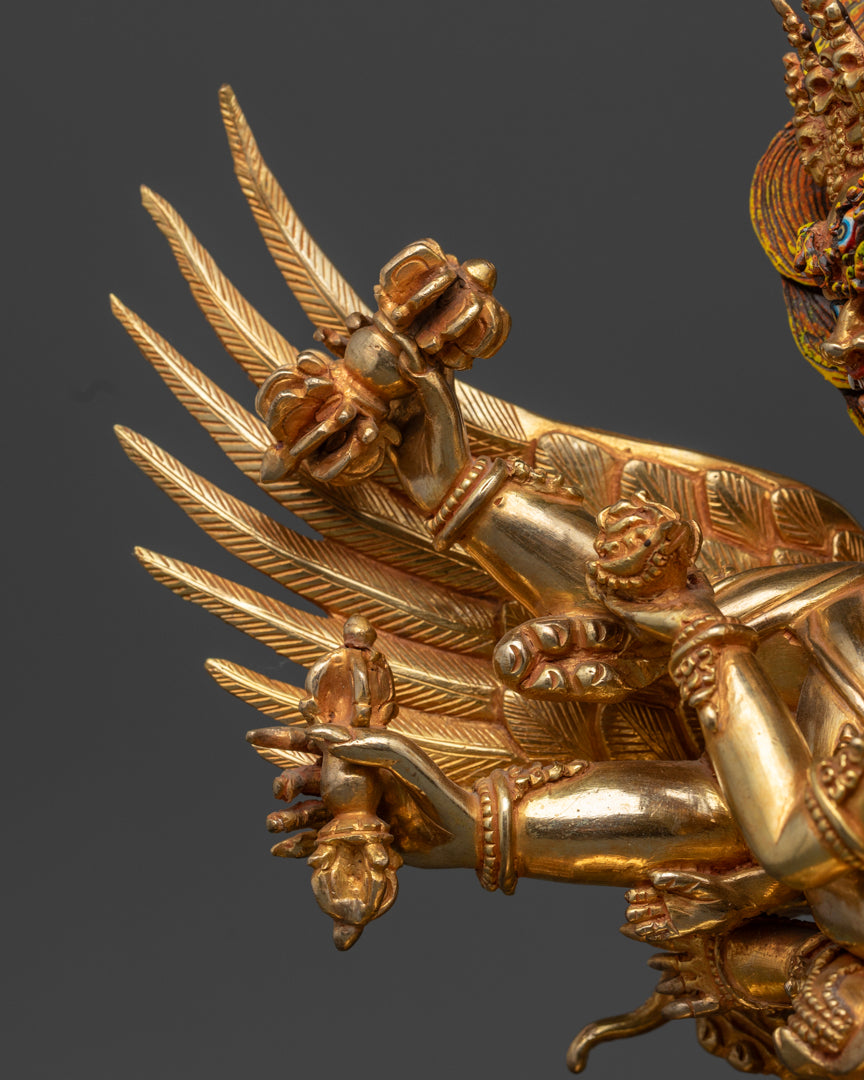 Vajrakilaya Statue with Consort: Sacred Buddhist Art for Protection