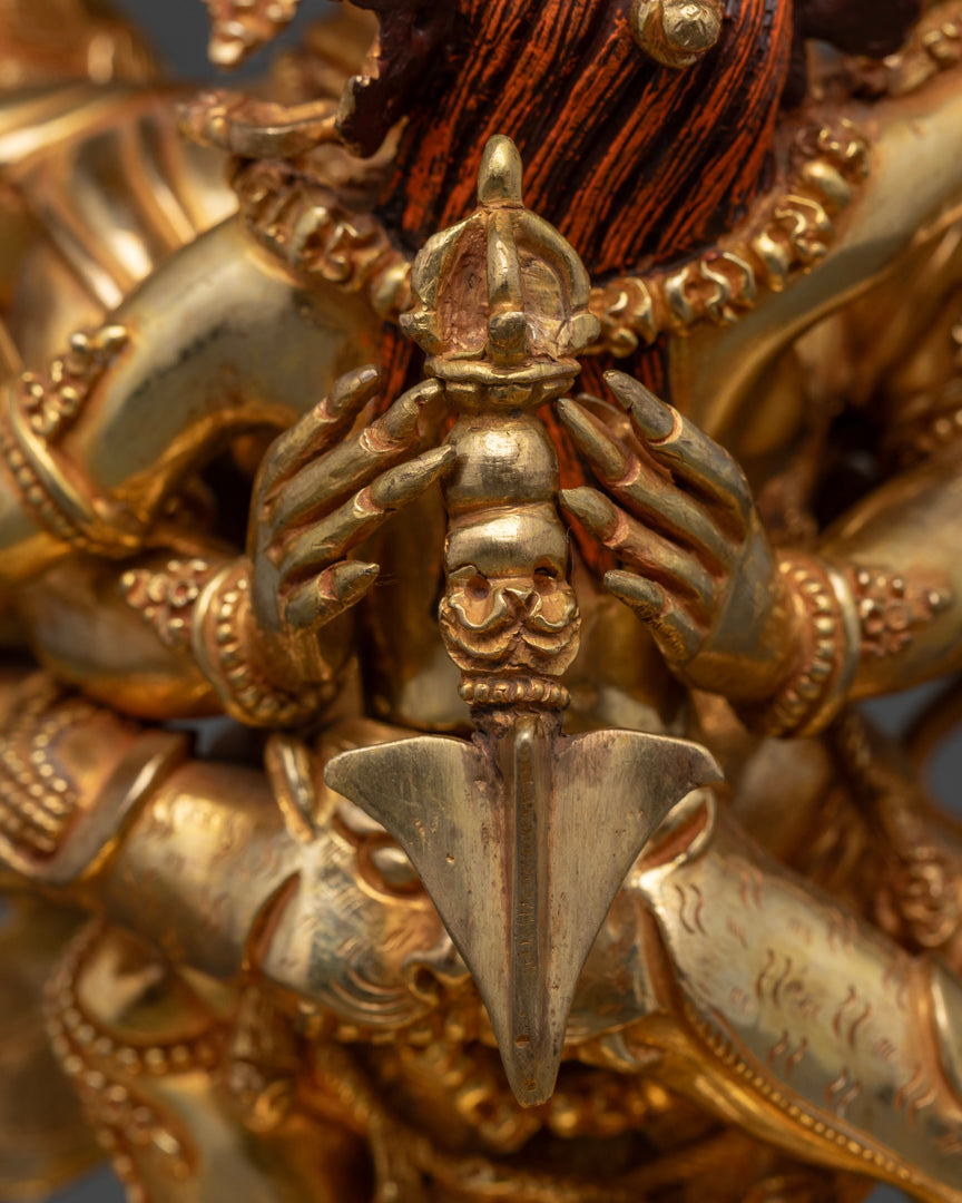 Vajrakilaya Statue with Consort: Sacred Buddhist Art for Protection