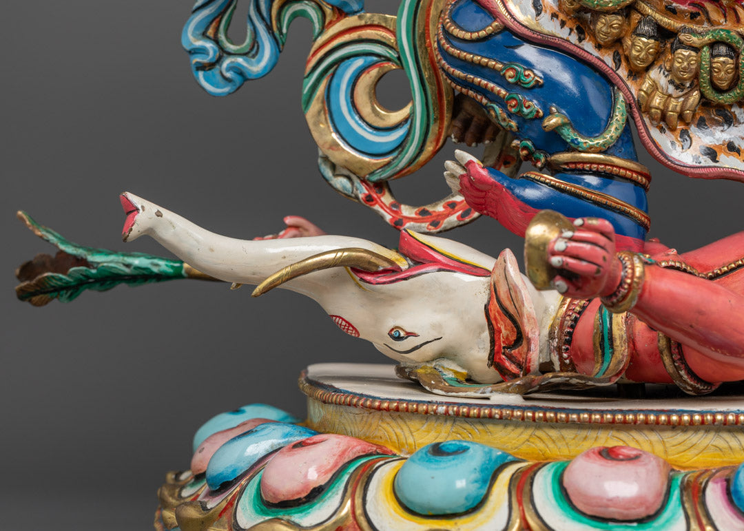Six Armed Mahakala Statue | Hand-Carved Copper