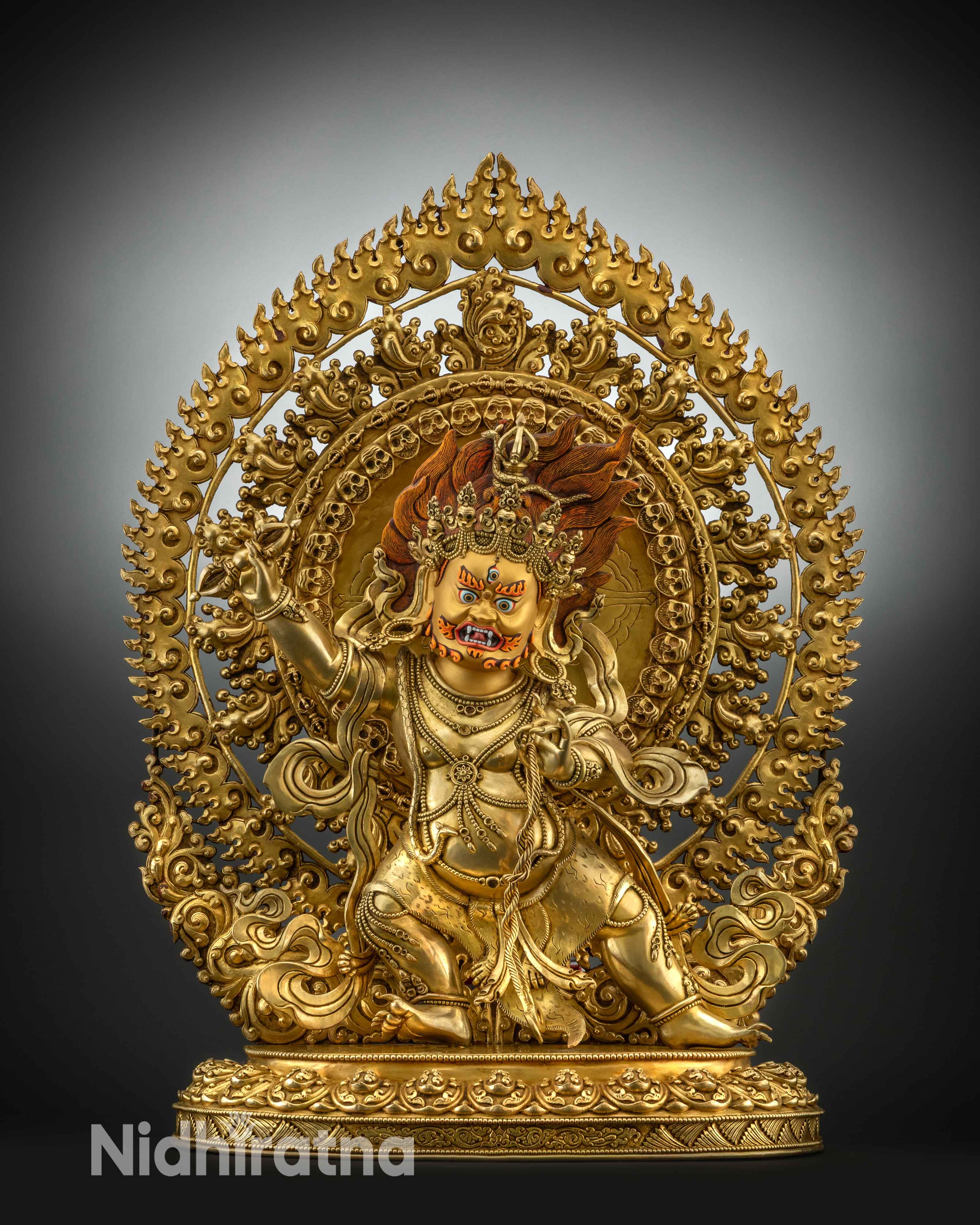 Vajrapani Statue Collection β Buddhist Chana Dorje sculptures, handmade Nepalese statues in copper and gold gilded styles representing protector of the Dharma