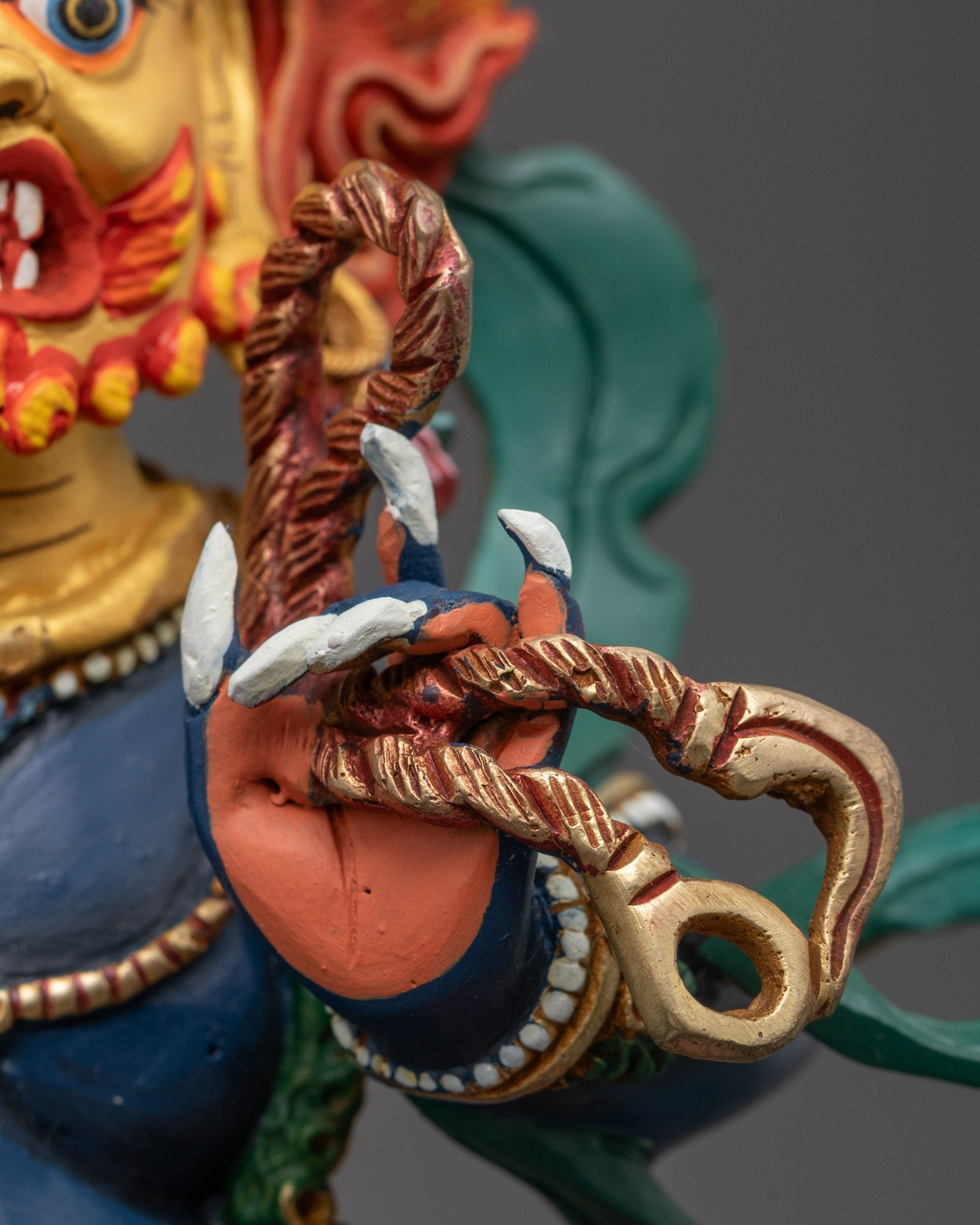 Wrathful Blue Colored Vajrapani Statue | Powerful Protector