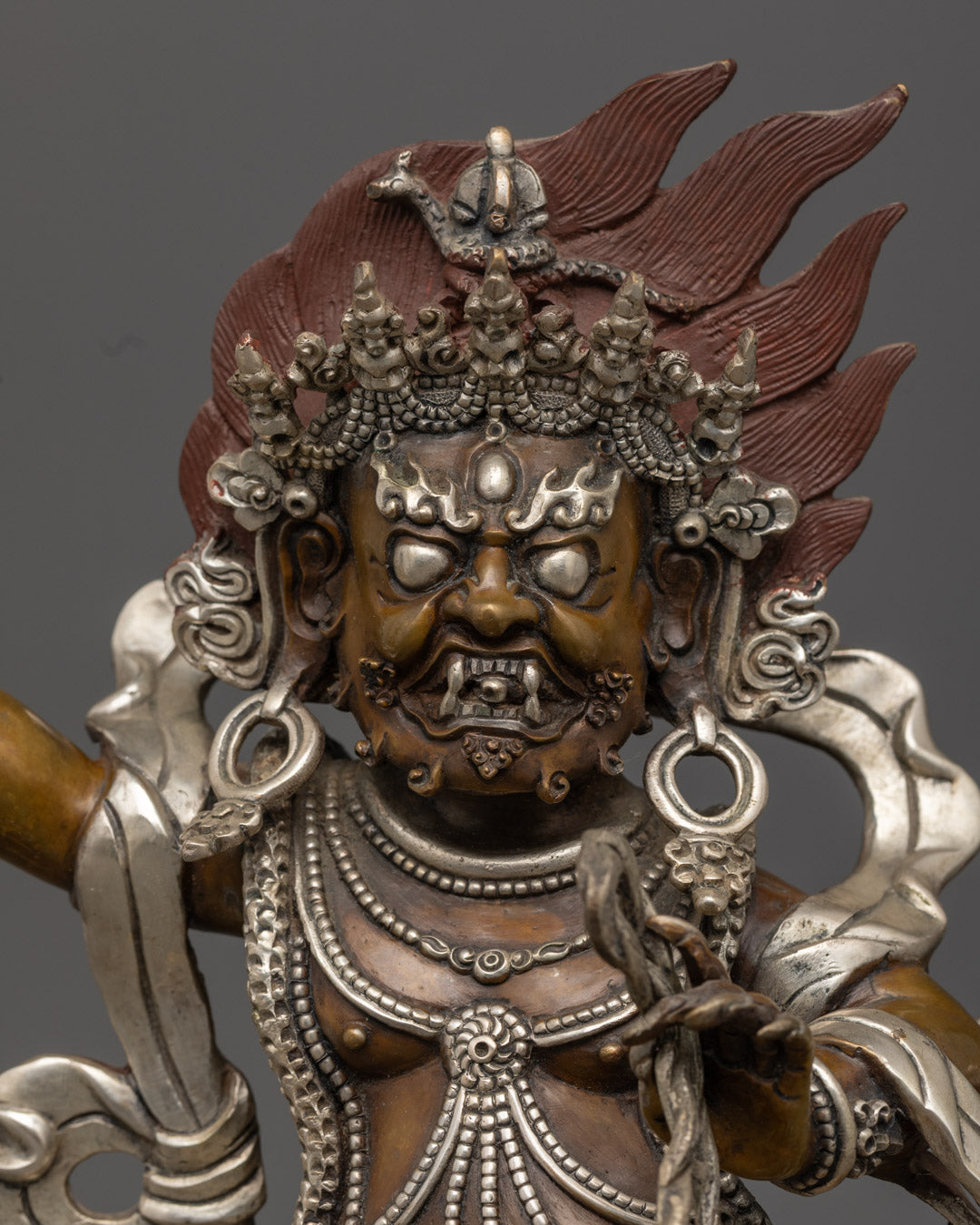 Vajrapani Oxidized Copper Statue | Traditional Himalayan Artwork