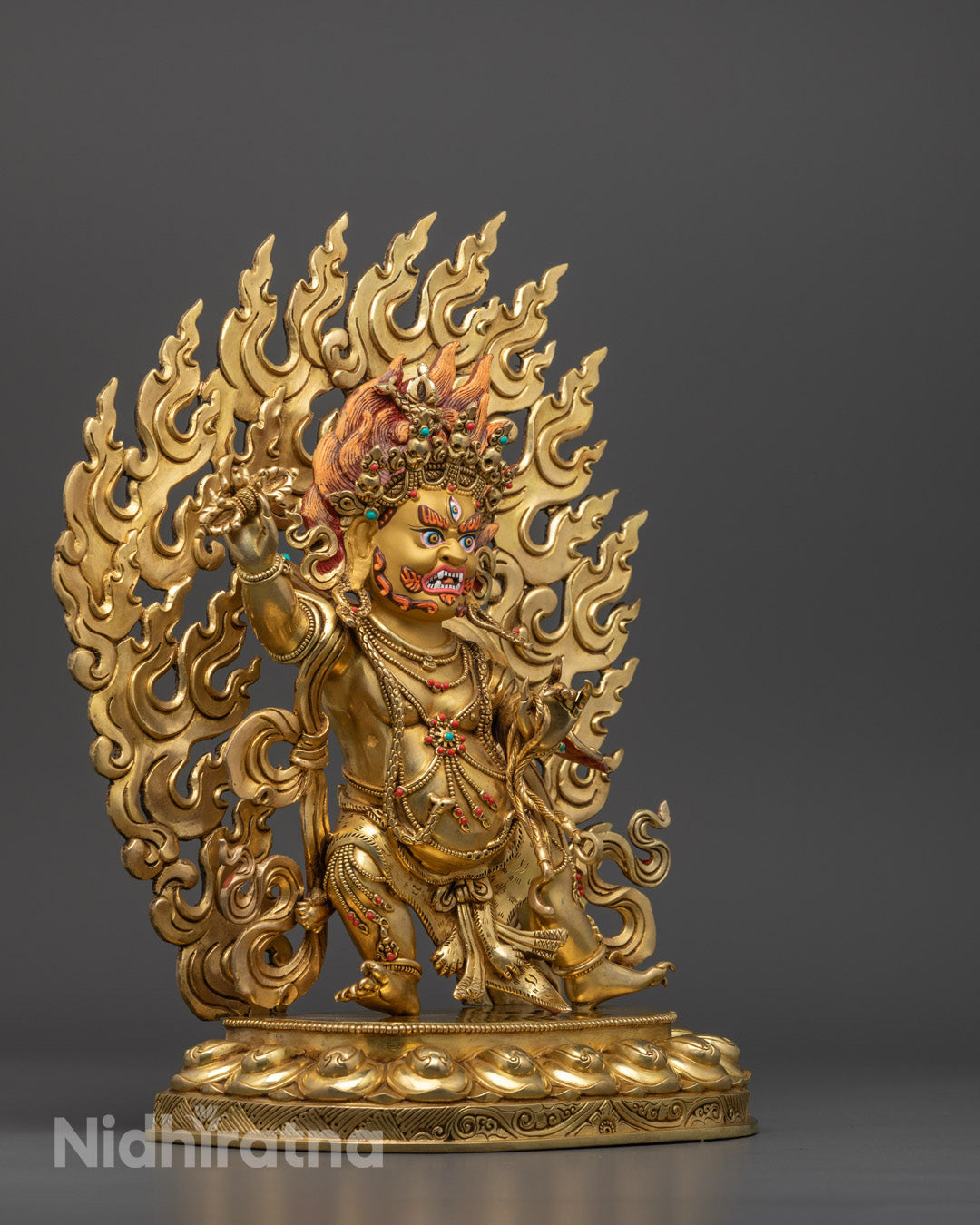 Nepalese Vajrapani Statue | Handcrafted Wrathful Figurine