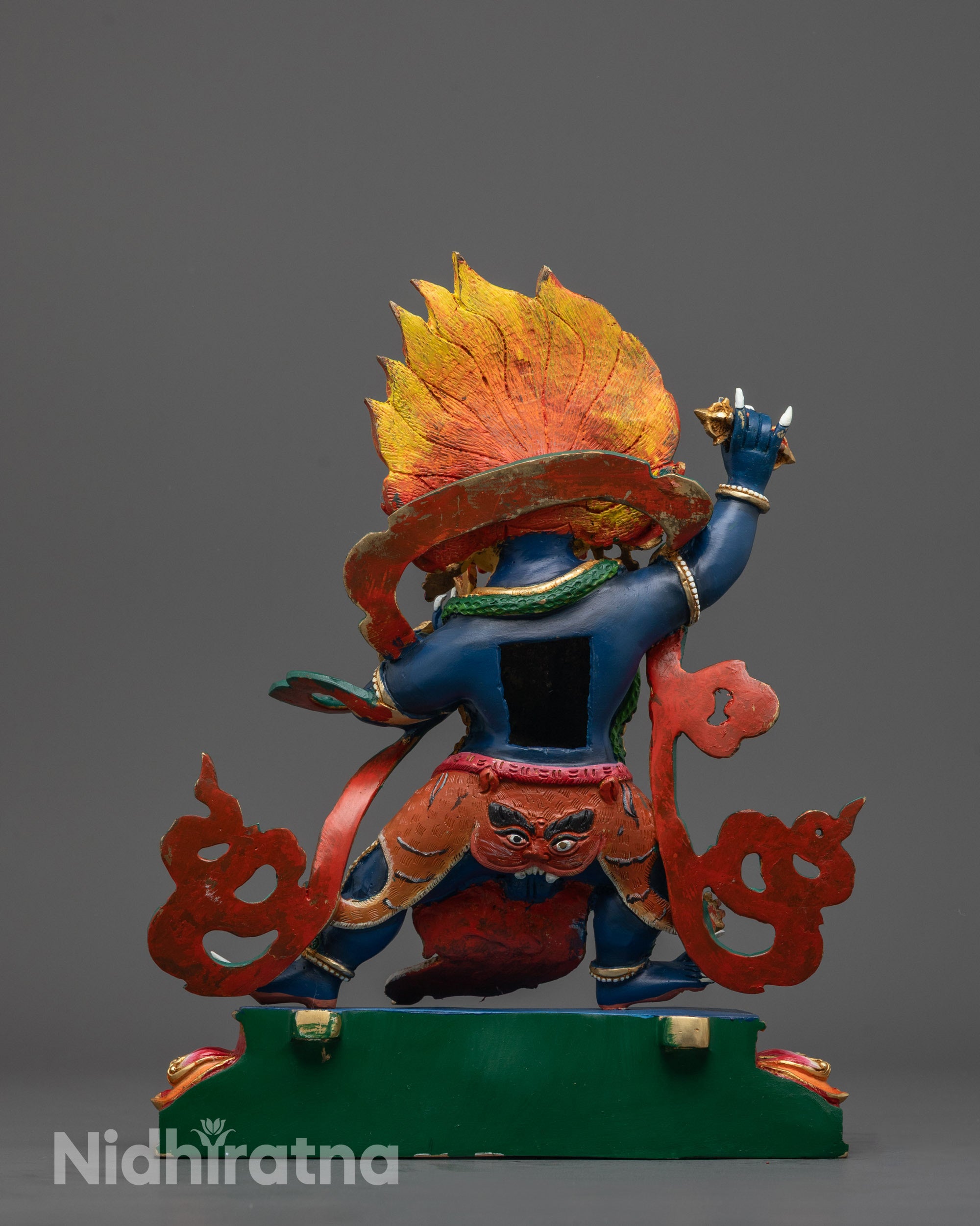 Wrathful Blue Colored Vajrapani Statue | Powerful Protector
