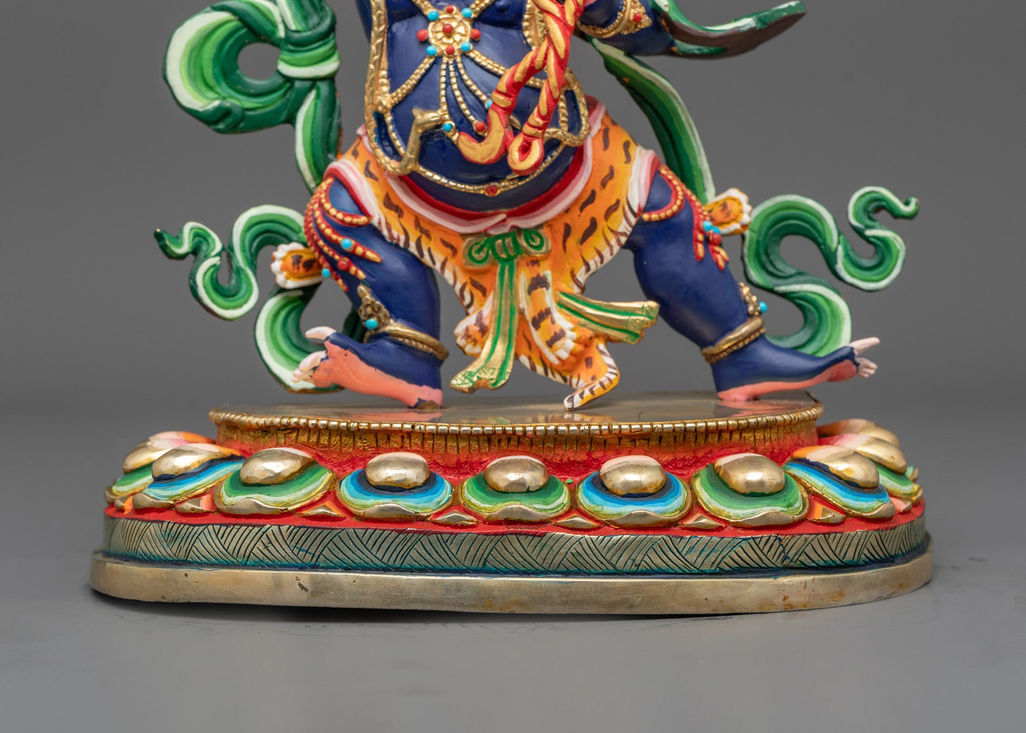 Nepalese Vajrapani Statue | Beautifully Hand-Painted Dark Blue Color