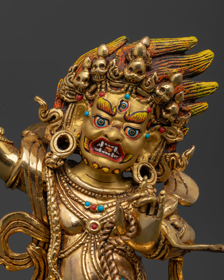 24k gold coated face of Vajrapani statue | Vajrapani statue collection | Vajrapani home decor statues