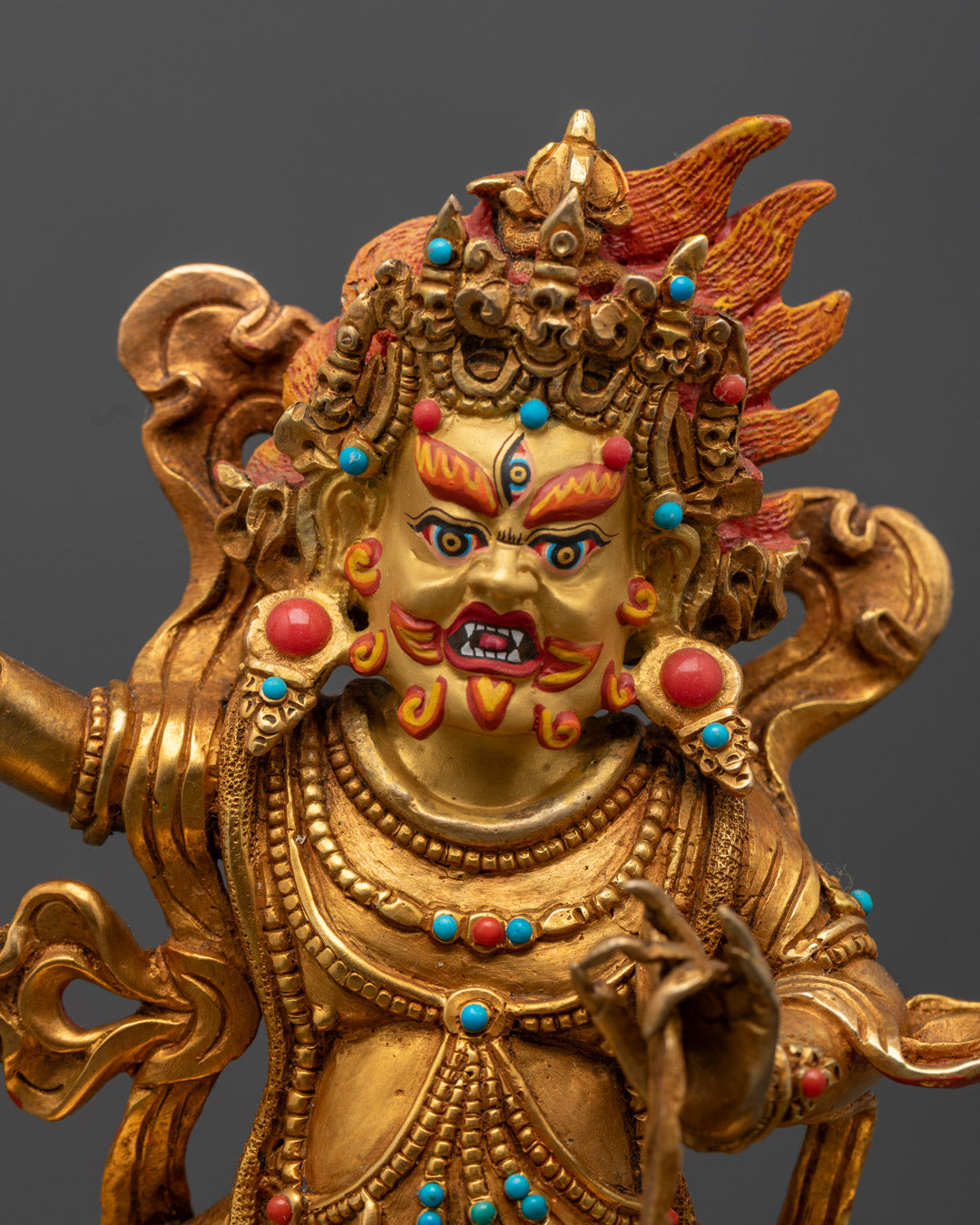 Vajrapani Statue | Empowering Copper Art with 24K Gold