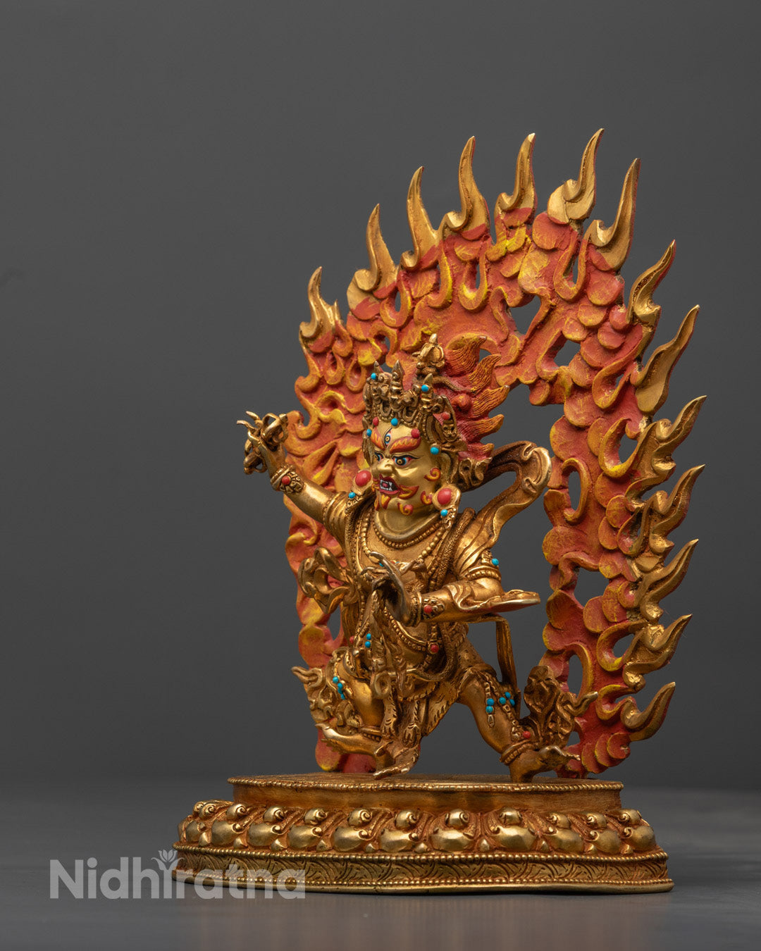 Vajrapani Statue | Empowering Copper Art with 24K Gold