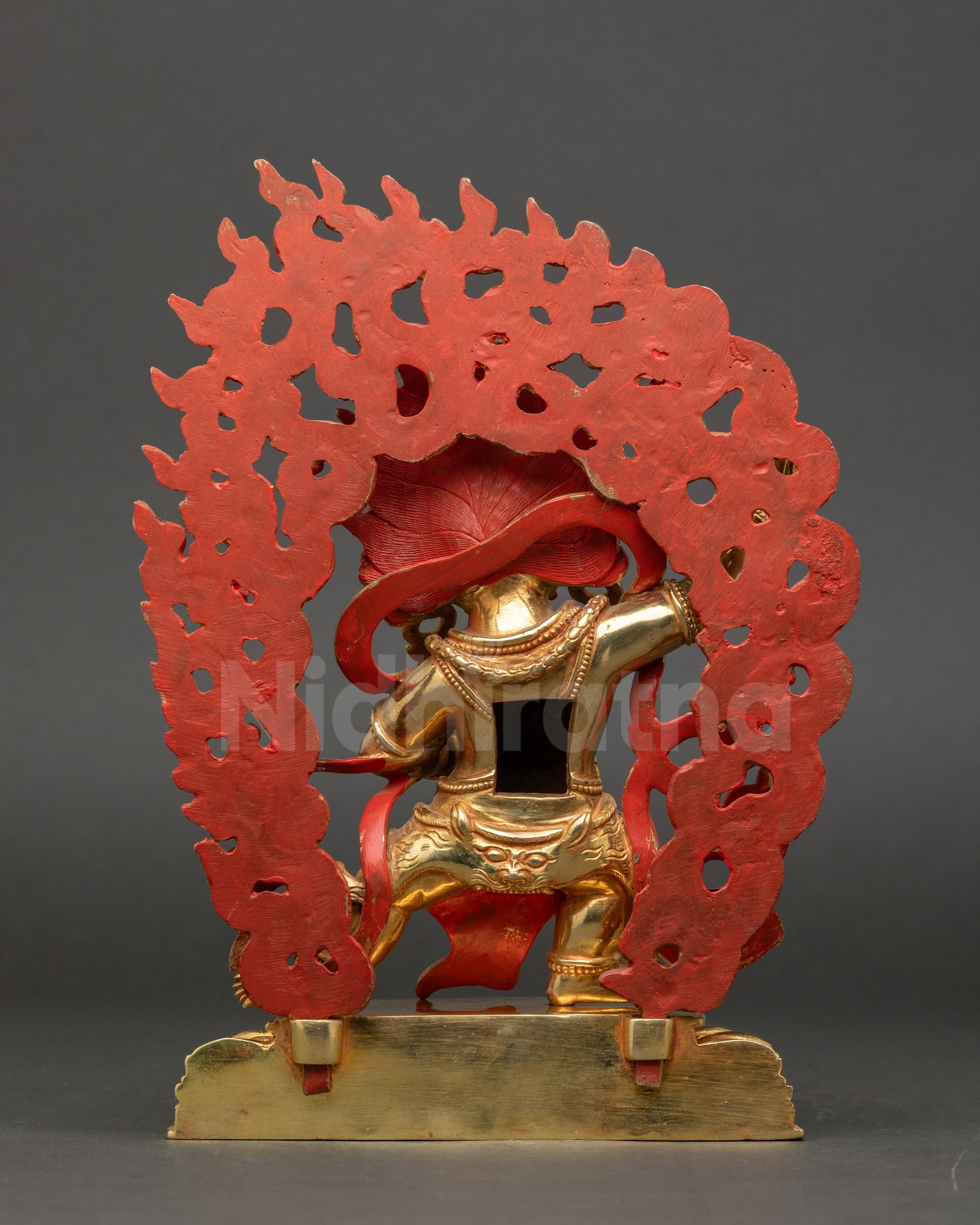 Vajrapani Statue Back View | Nepalese Protector Deity Copper Sculpture