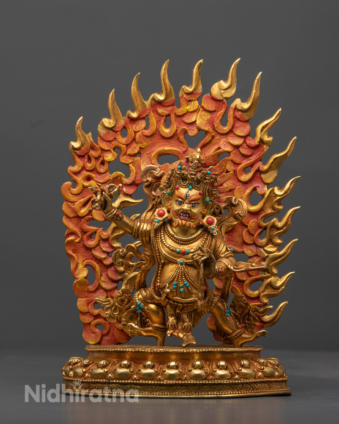 Vajrapani Statue | Empowering Copper Art with 24K Gold