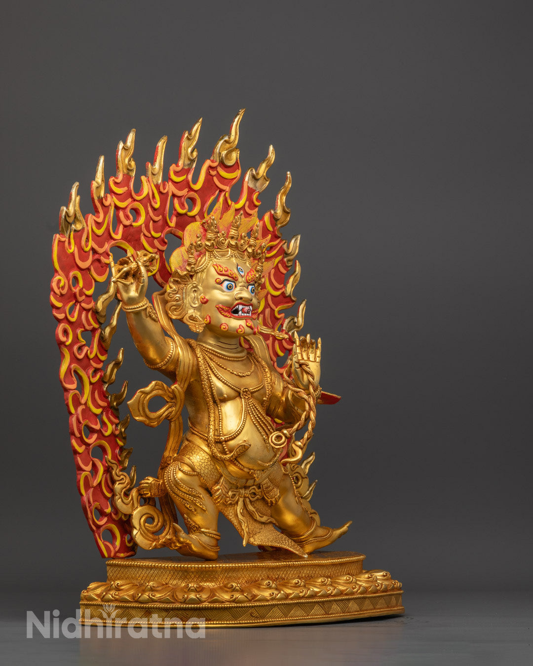 Vajrapani Statue | Handmade from Premium Copper with Gold-Plated Details