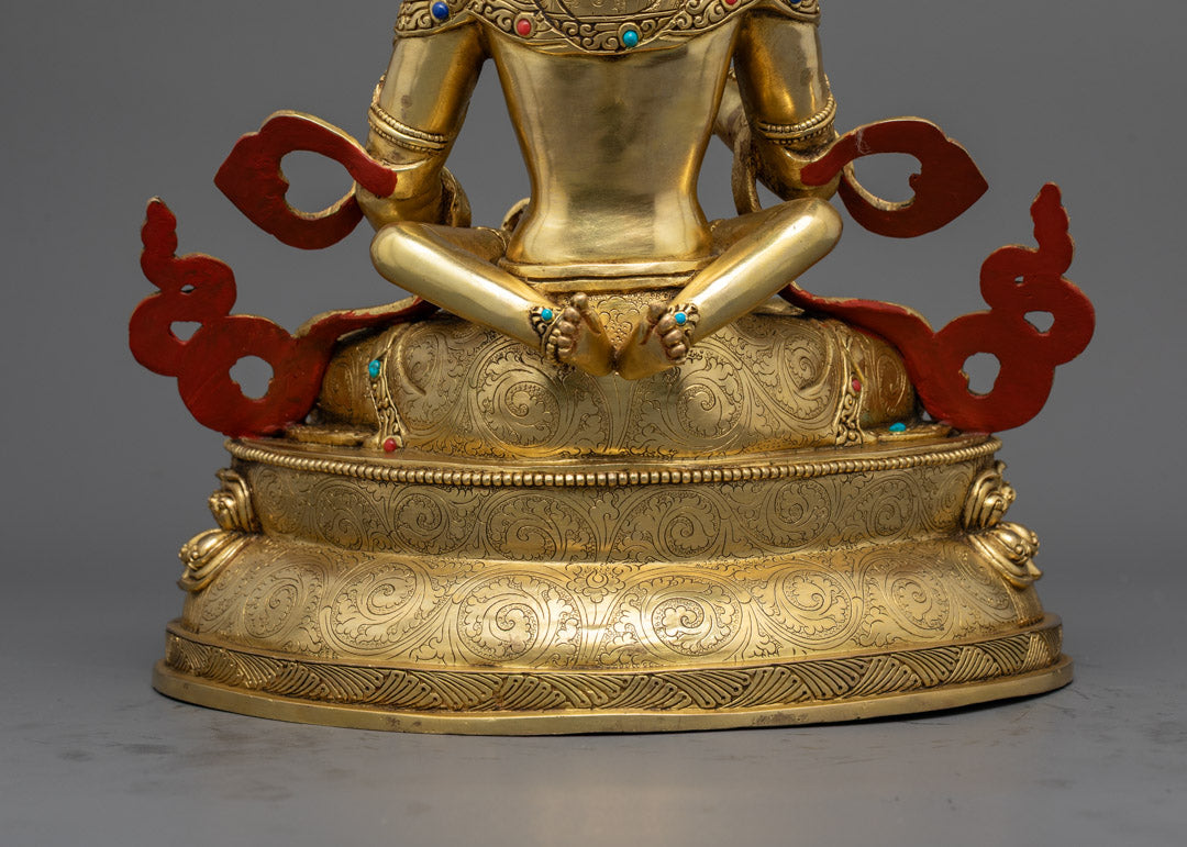 Vajrasattva Statue | Gold-Gilded Buddhist Purification Icon