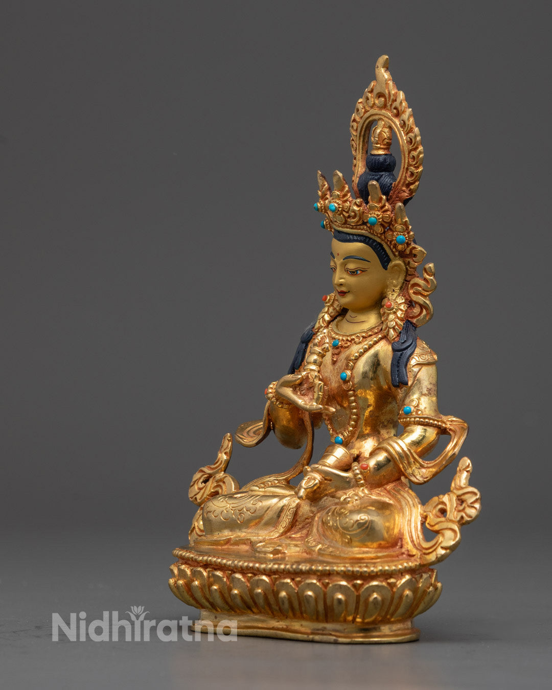 Vajrasattva Sculpture Gilded in Gold