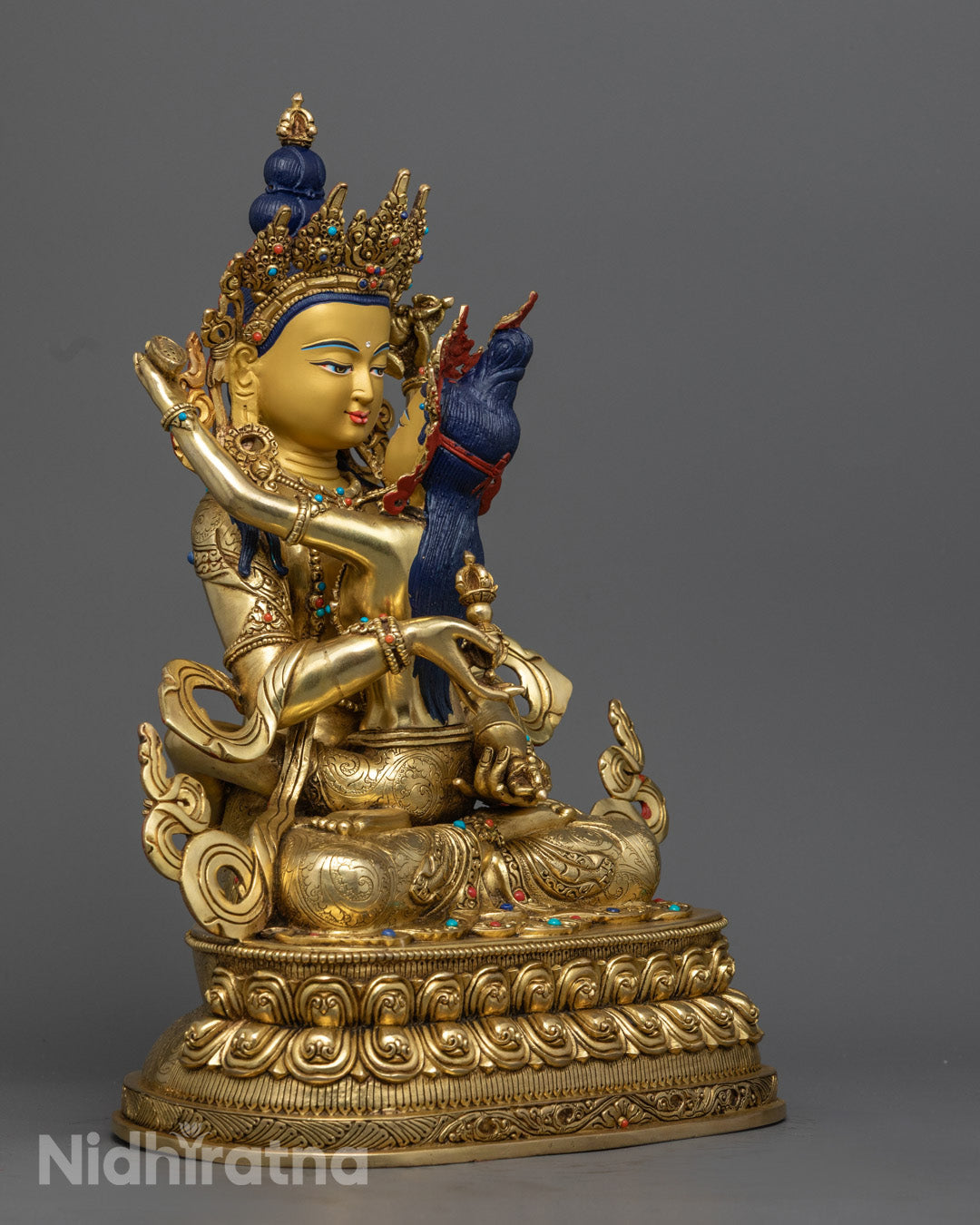 Vajrasattva Statue | Gold-Gilded Buddhist Purification Icon