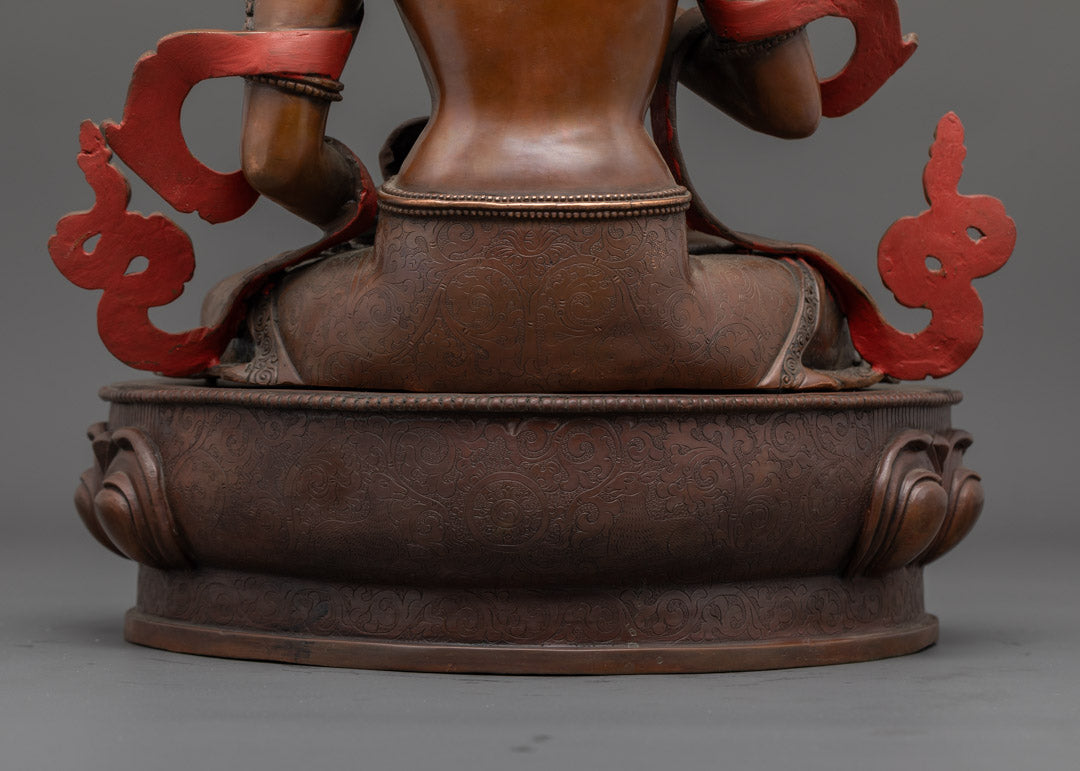 Vajrasattva Statue | Nepalese Copper Art with Gold Highlights