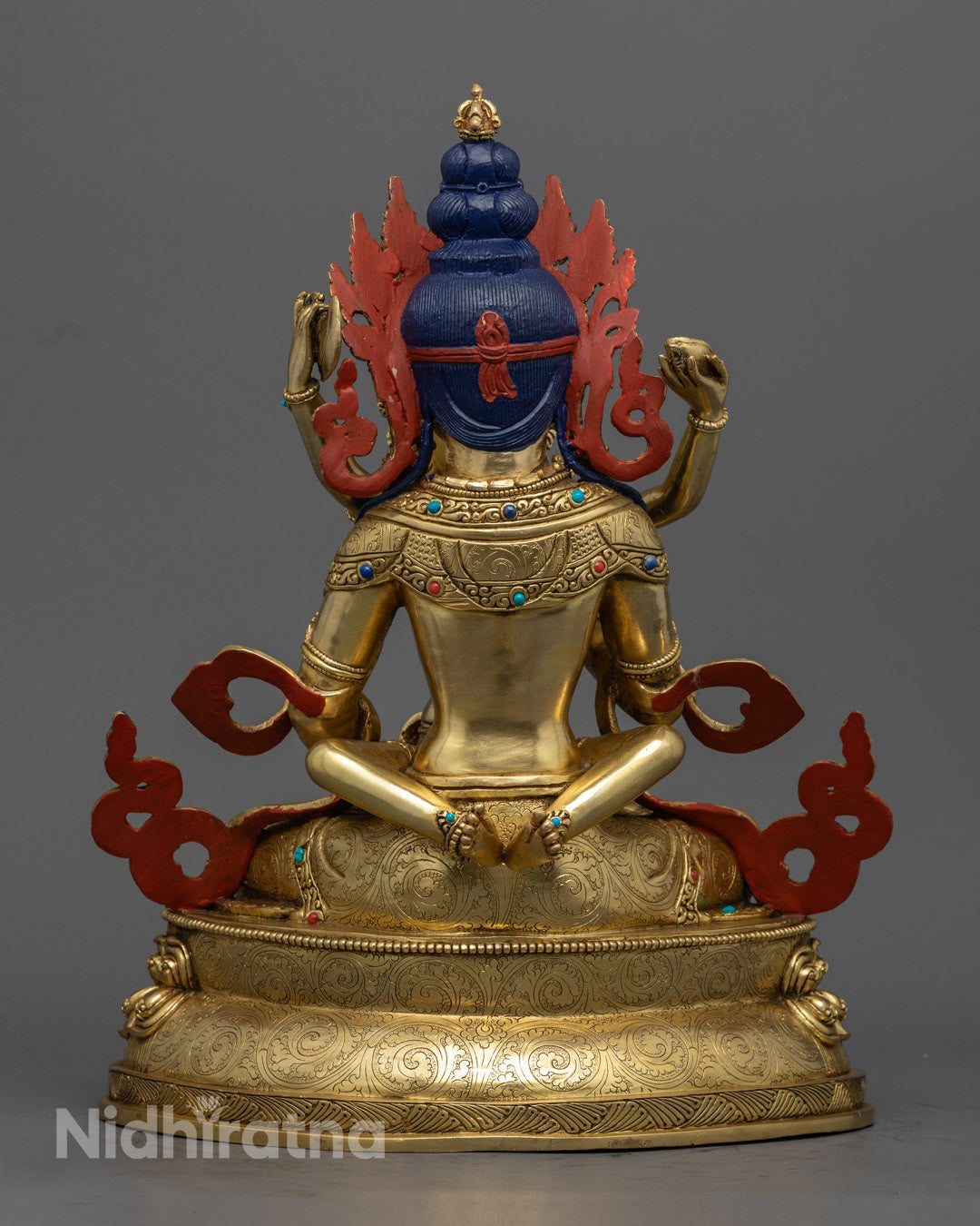 Vajrasattva Statue | Gold-Gilded Buddhist Purification Icon