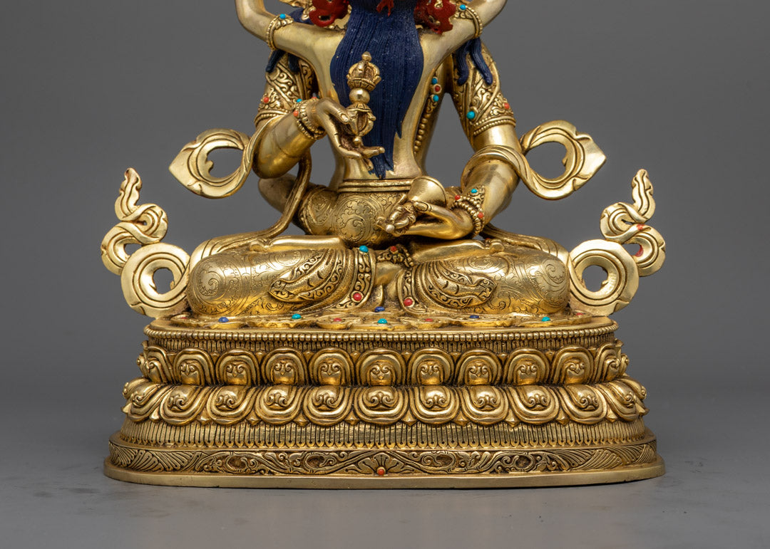 Vajrasattva Statue | Gold-Gilded Buddhist Purification Icon