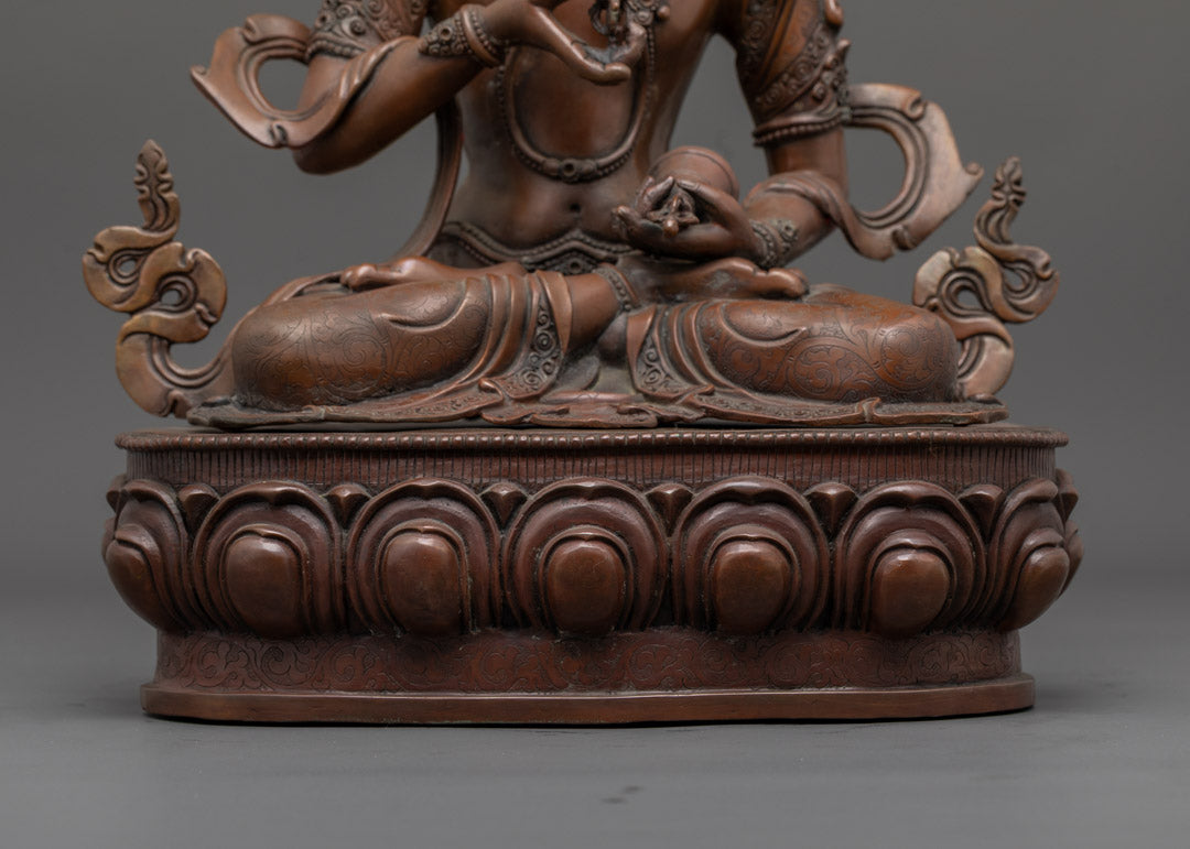 Vajrasattva Statue | Nepalese Copper Art with Gold Highlights