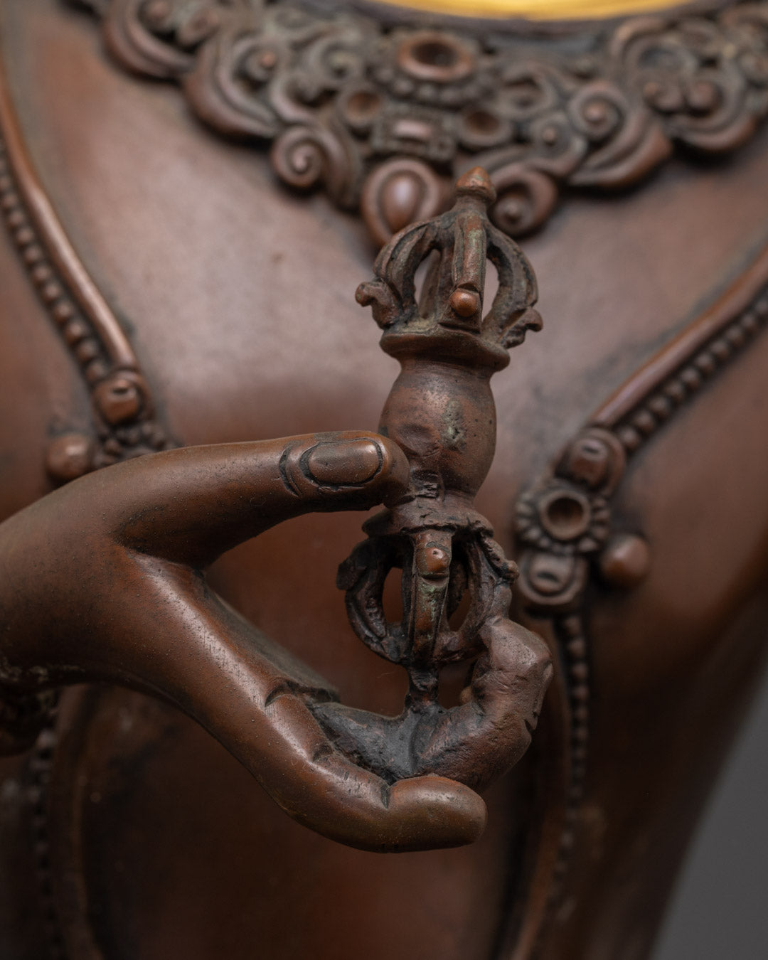 Vajrasattva Statue | Nepalese Copper Art with Gold Highlights