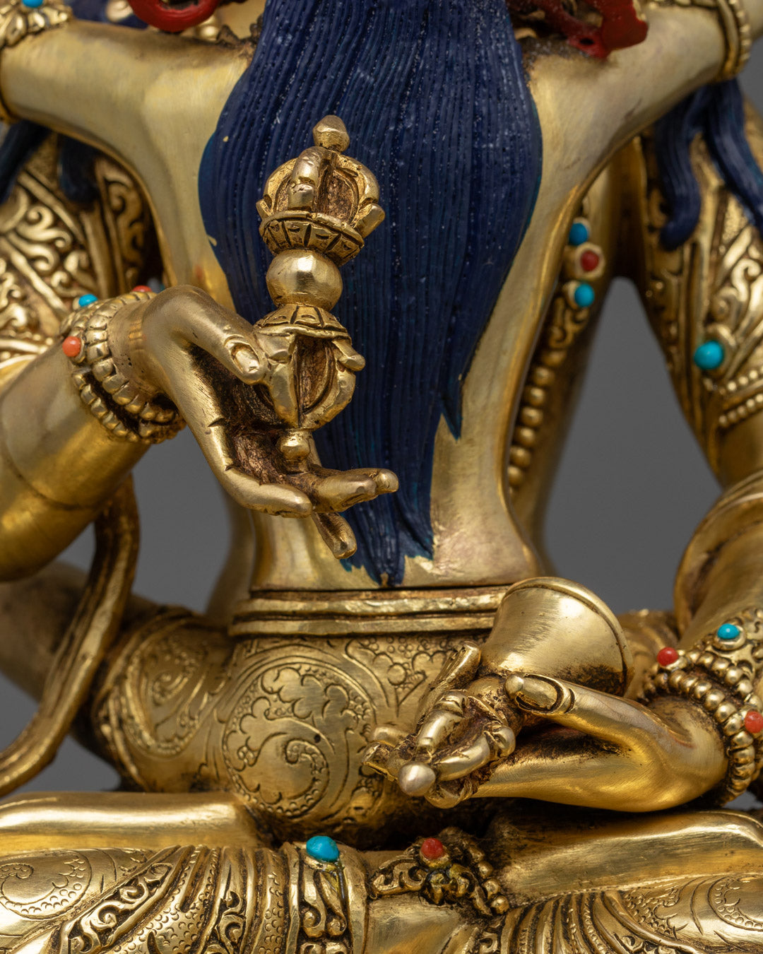 Vajrasattva Statue | Gold-Gilded Buddhist Purification Icon