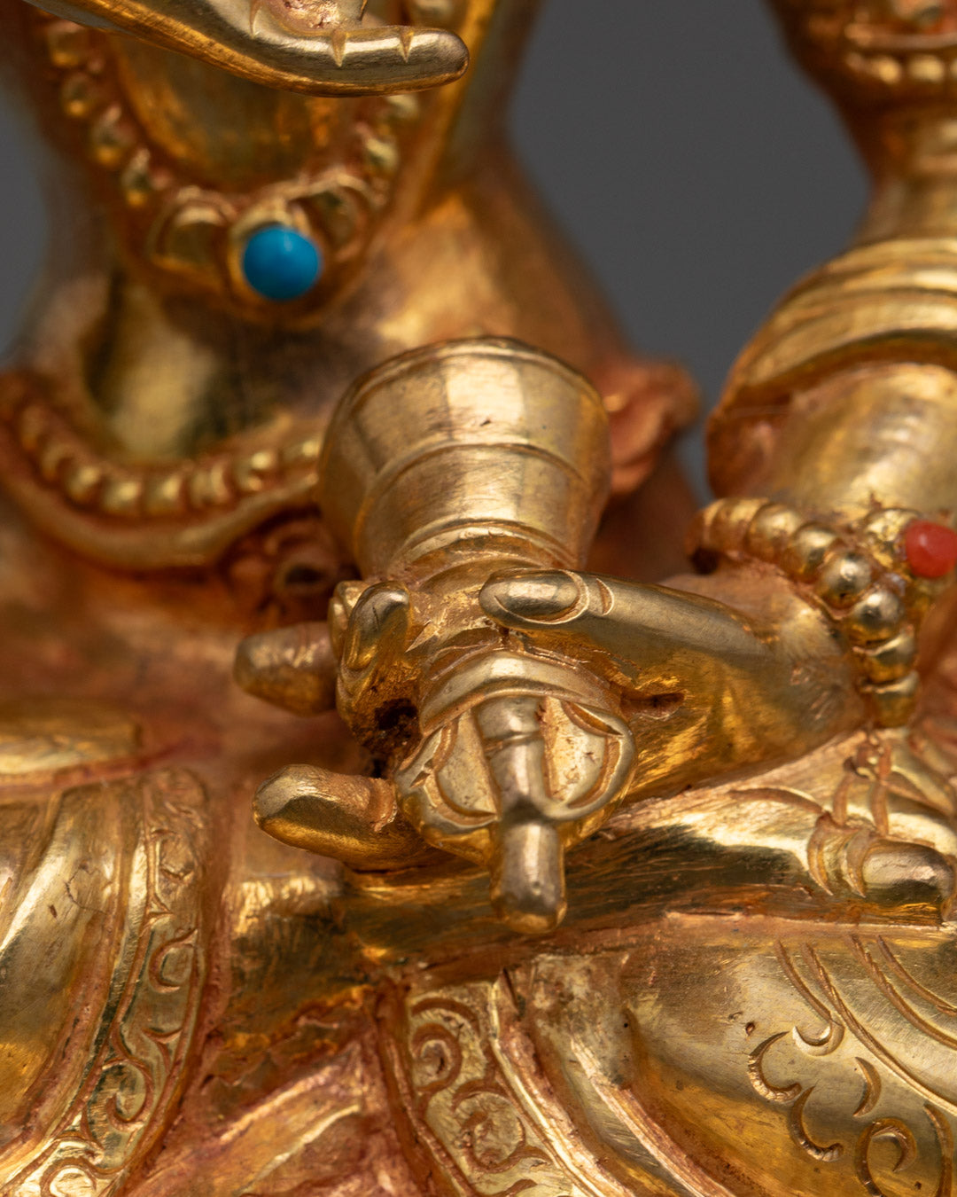 Vajrasattva Sculpture Gilded in Gold