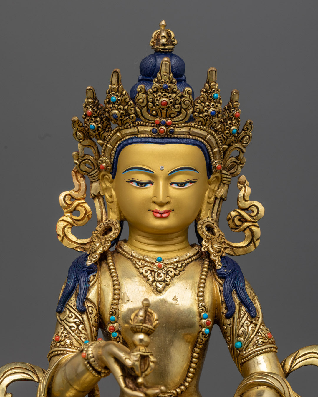 Vajrasattva Statue | Gold-Gilded Buddhist Purification Icon