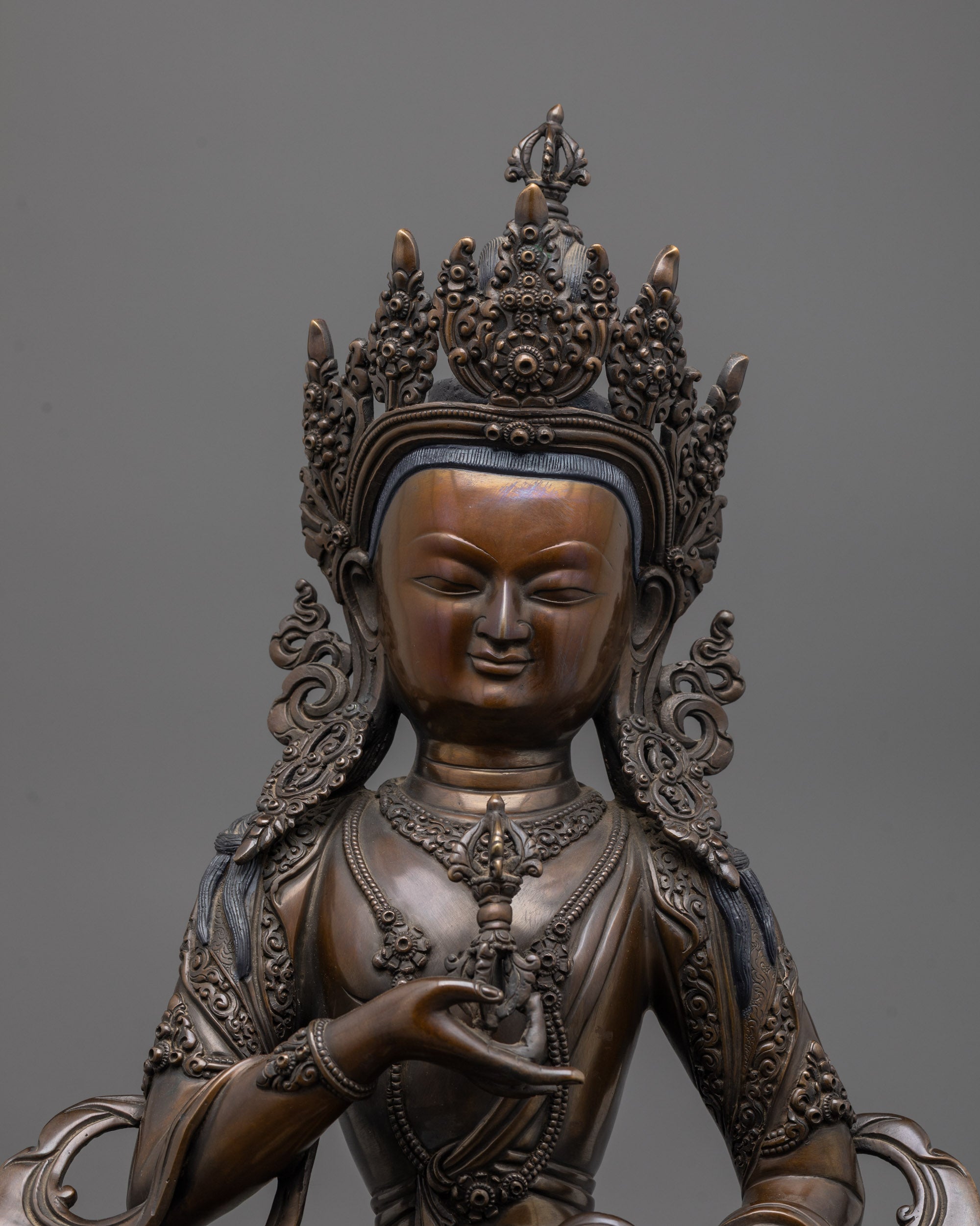 Tibetan Vajrasattva Statue | Nepalese Buddhist Purification Figure