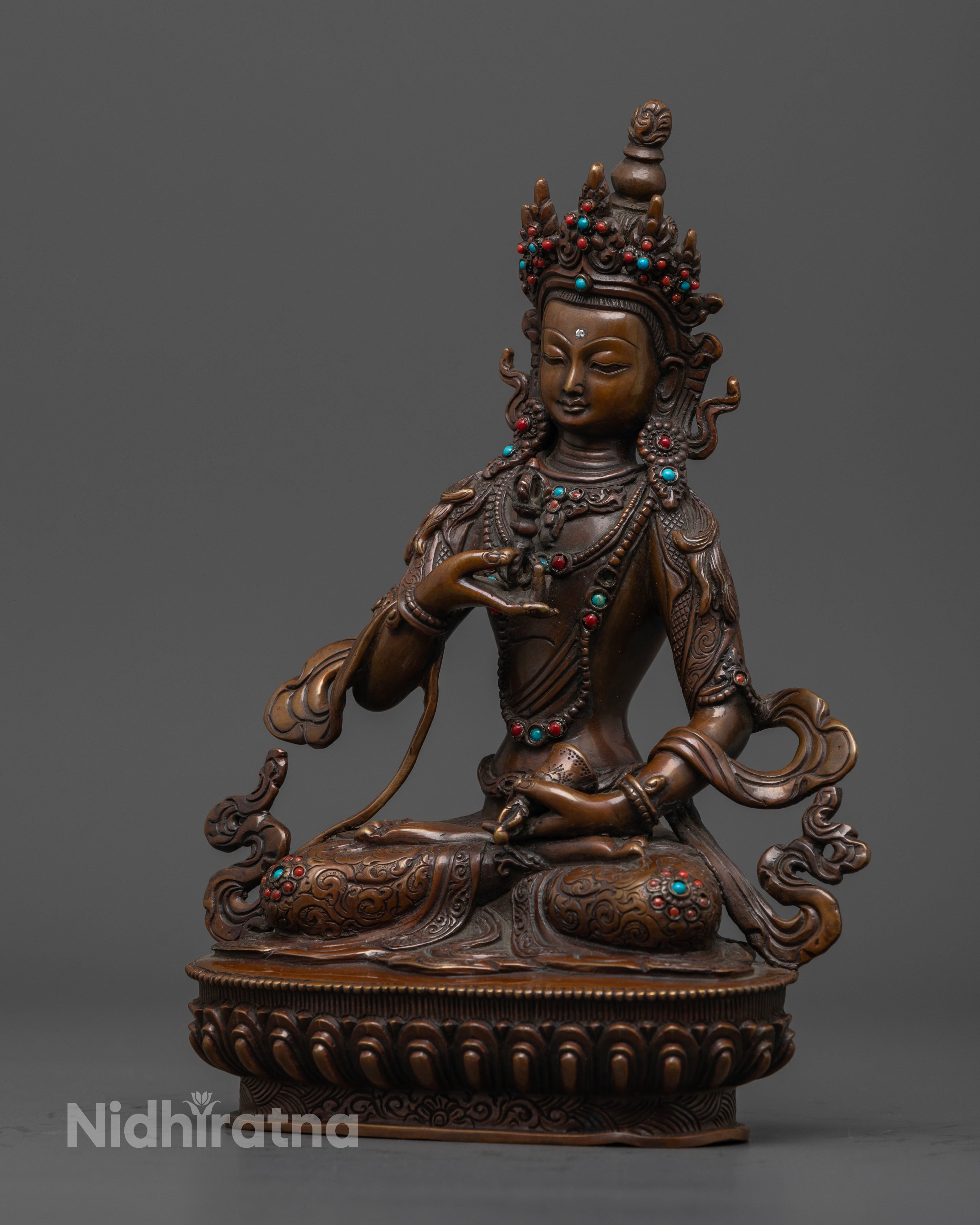 Oxidized Vajrasattva Statue for Spiritual Healing