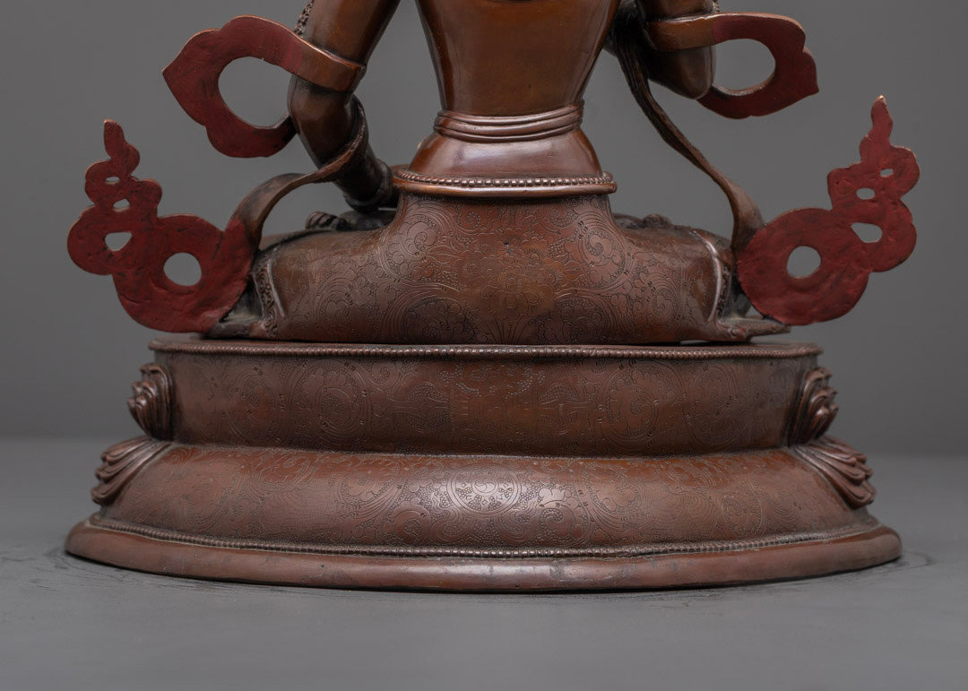 Vajrasattva Statue | Oxidized Copper with Gold Face