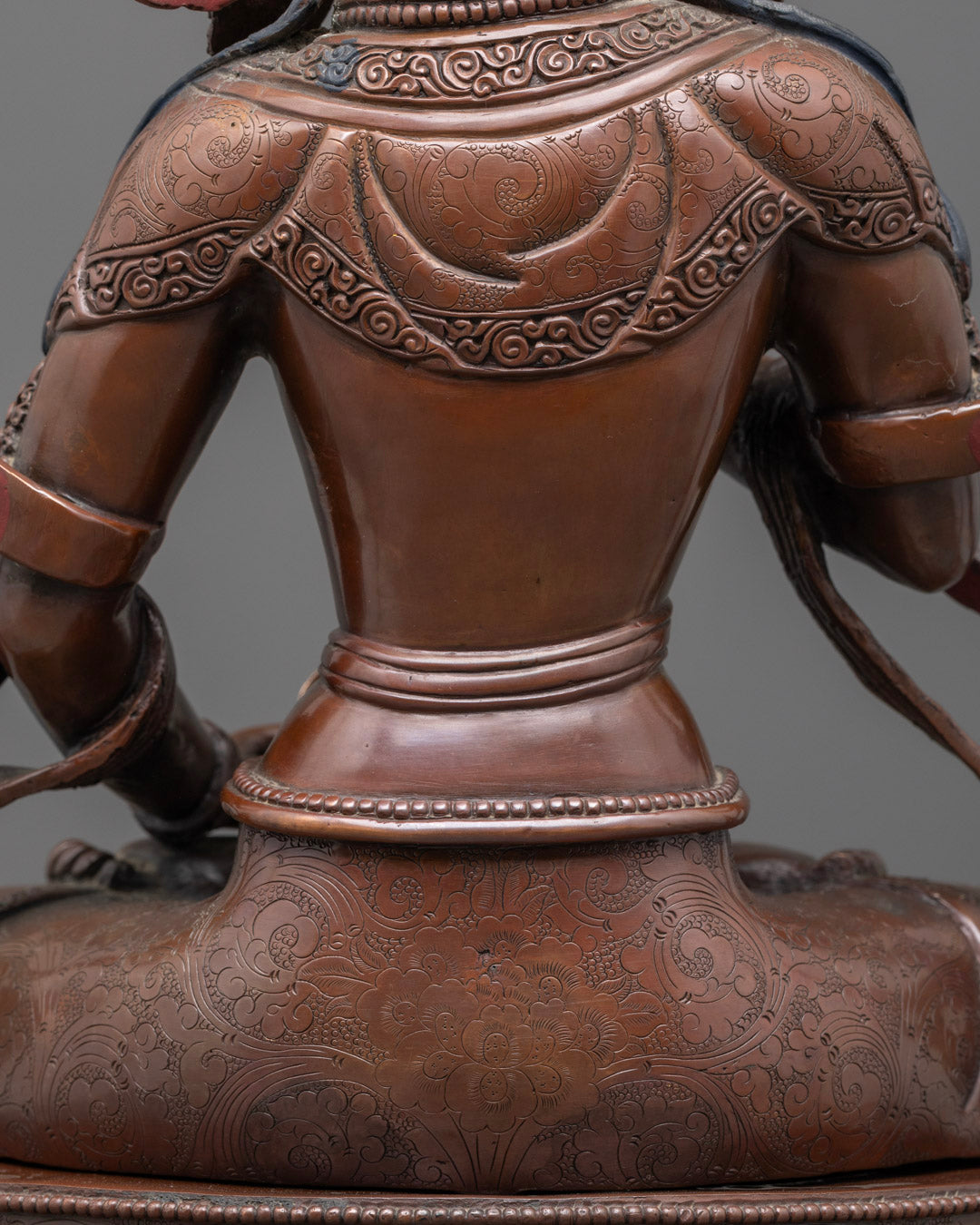 Vajrasattva Statue | Oxidized Copper with Gold Face