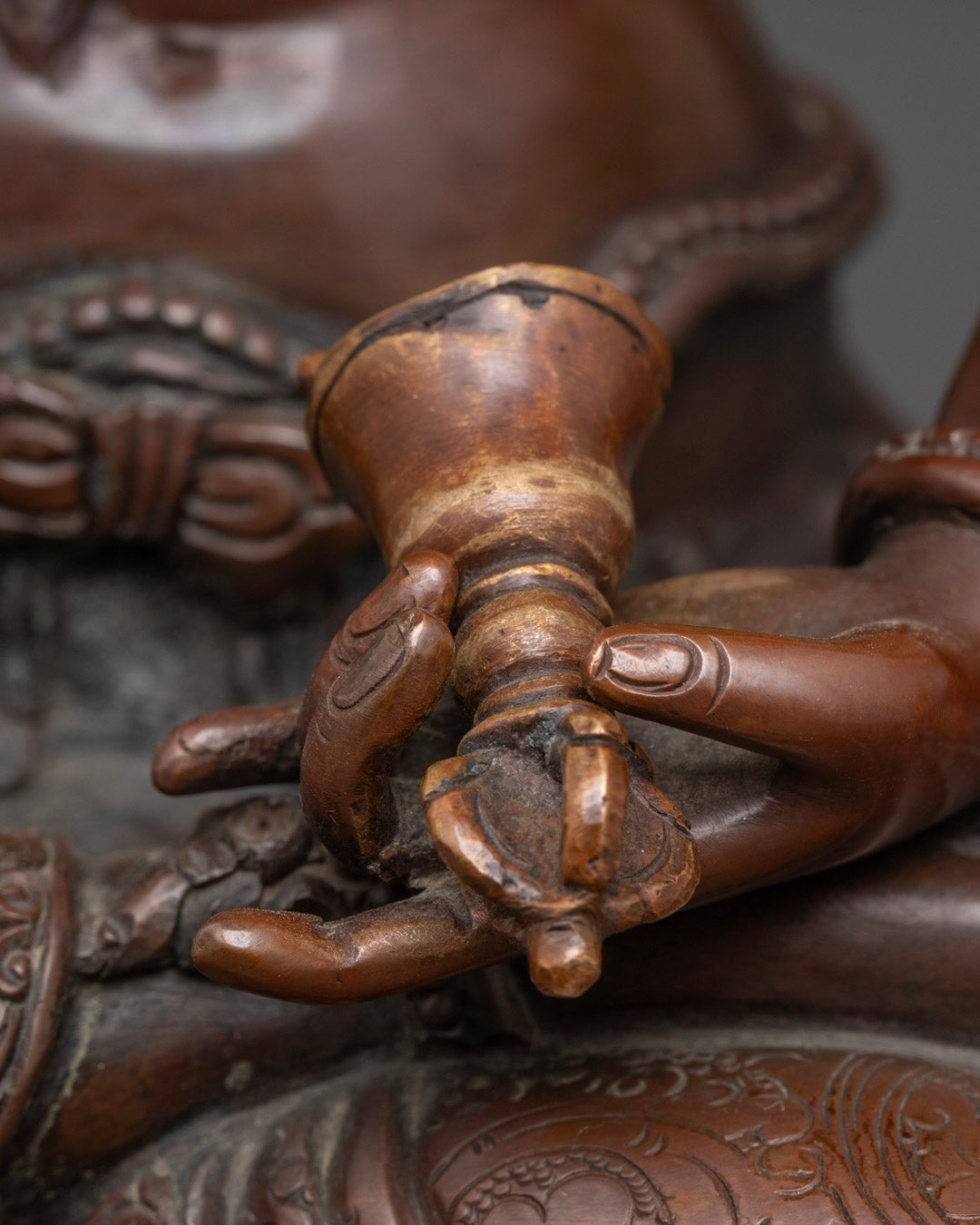 Vajrasattva Statue | Oxidized Copper with Gold Face