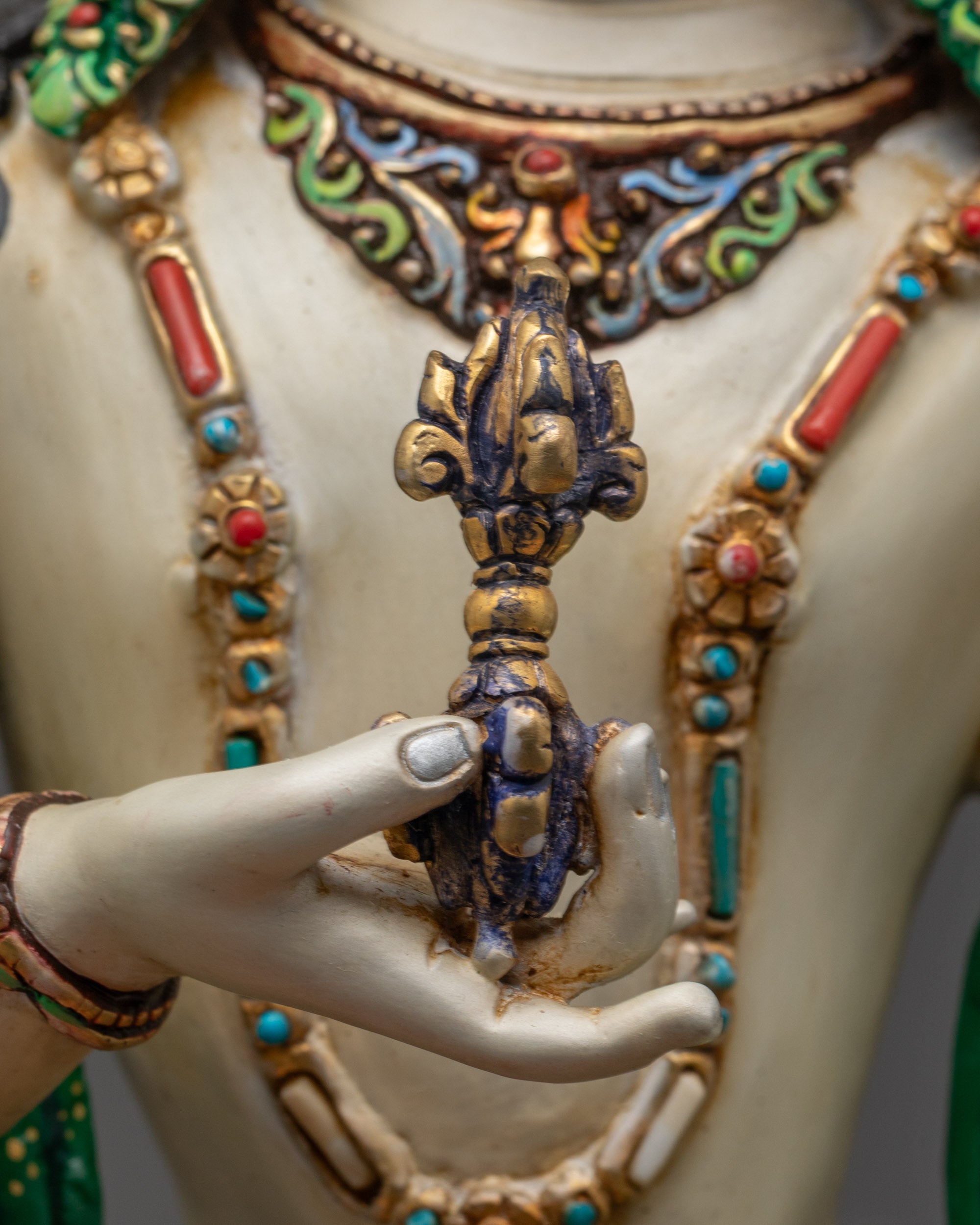 Premium Colored Vajrasattva Statue | Handmade for Meditation
