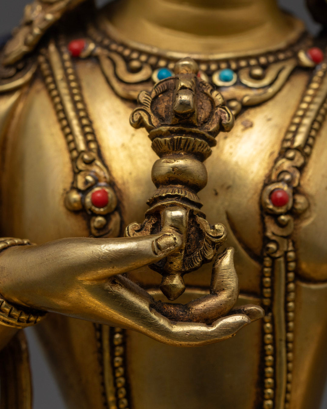 9.84" Inch Gold-Gilded Vajrasattva Statue