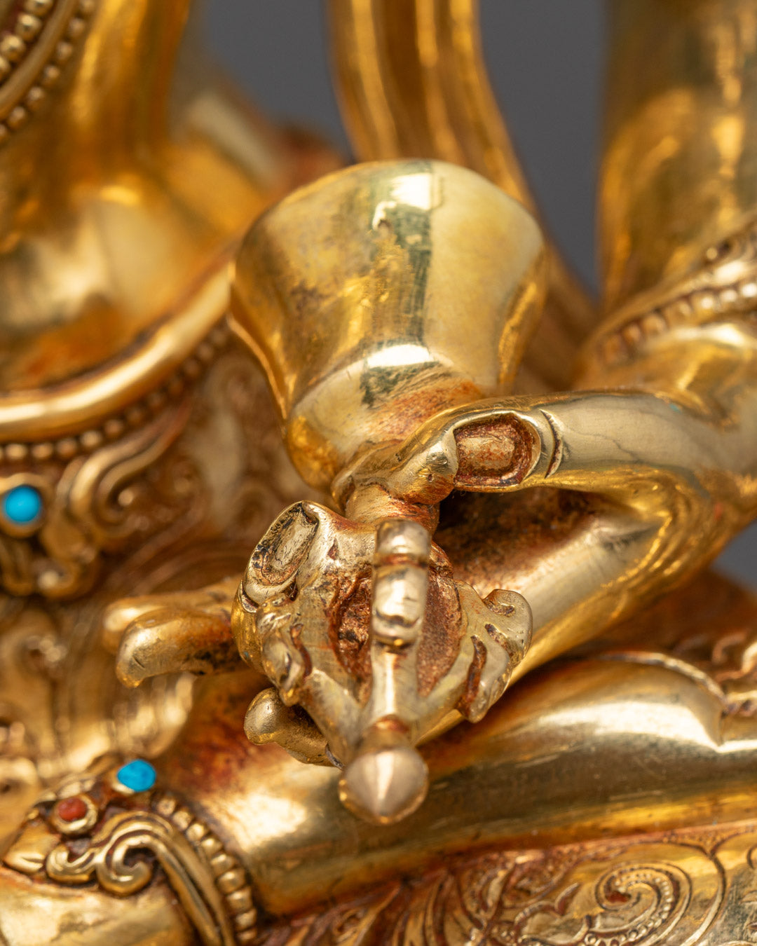 Gold Gilded Vajrasattva Statue, Handmade, Fire Gilded in 24k Gold, | Dorje Sempa