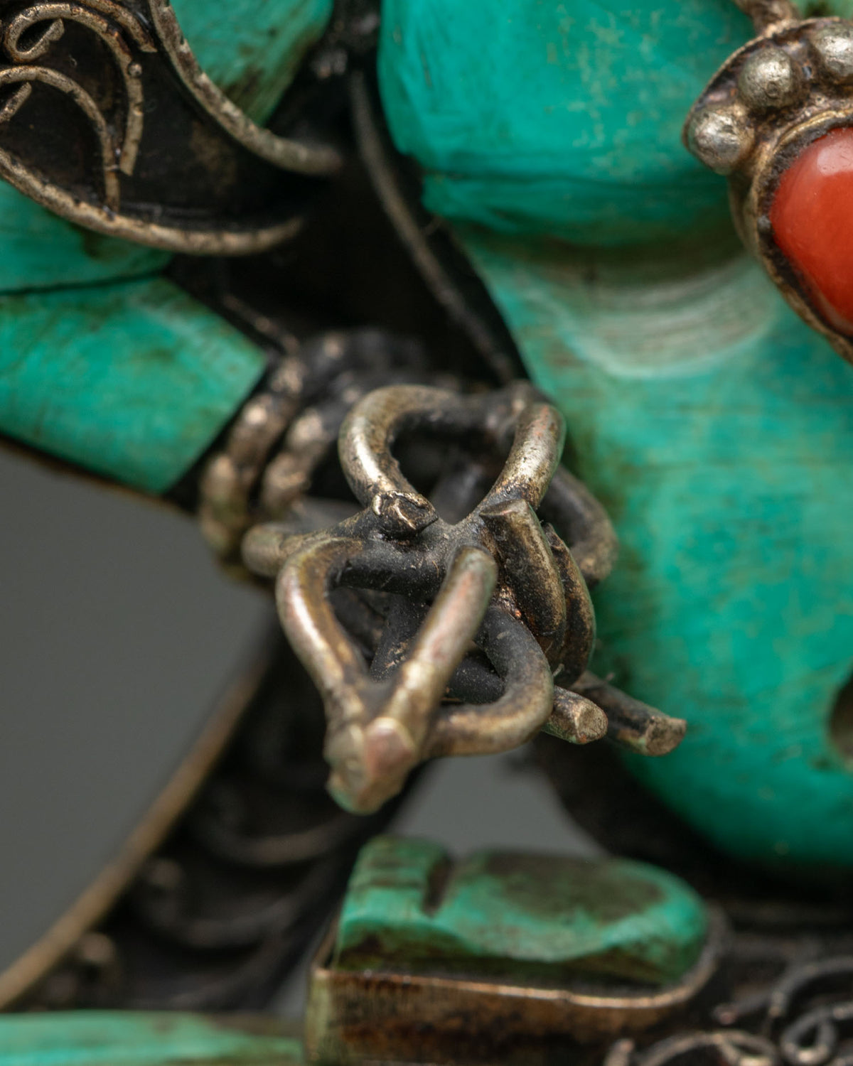 Turquoise Vajrasattva Statue | Traditional Nepalese Craftsmanship
