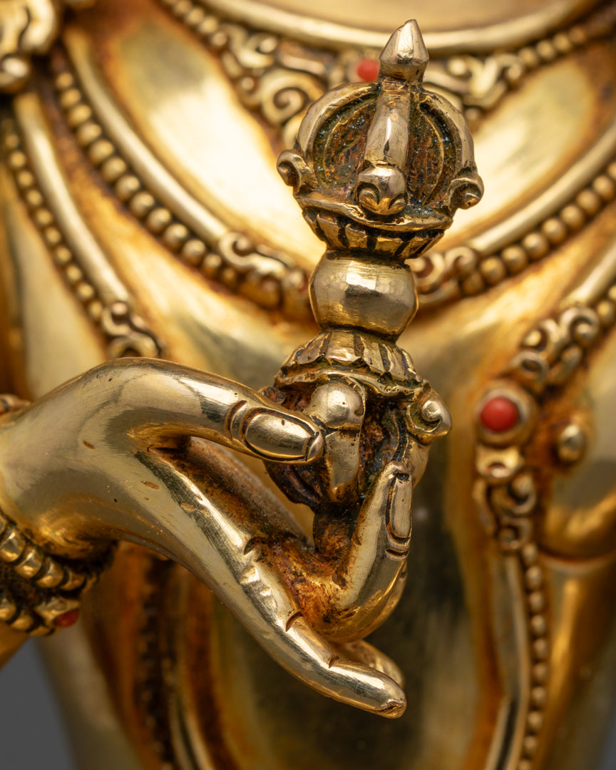 Buddhist Vajrasattva Statue | 24k Gold Gilded