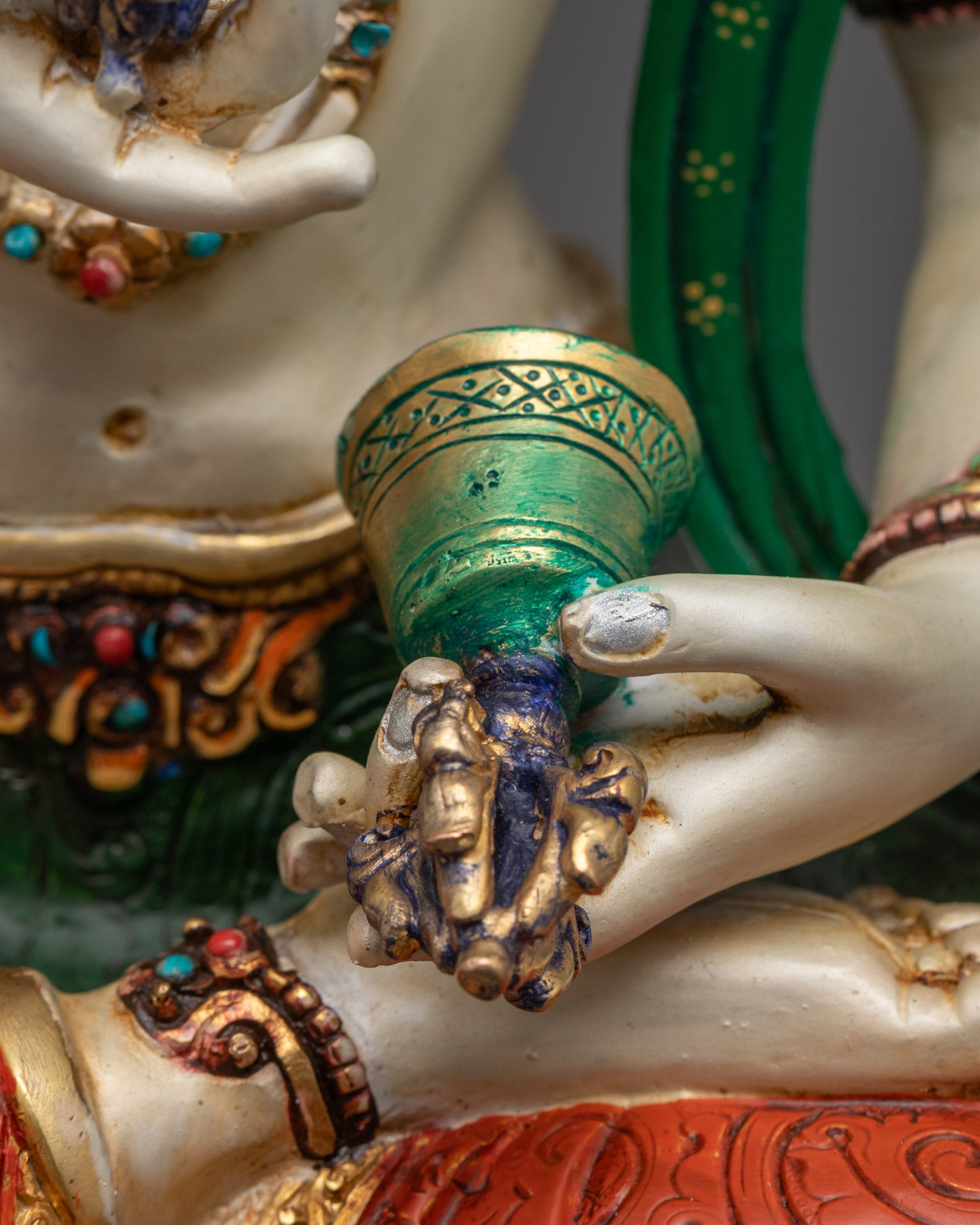 Premium Colored Vajrasattva Statue | Handmade for Meditation