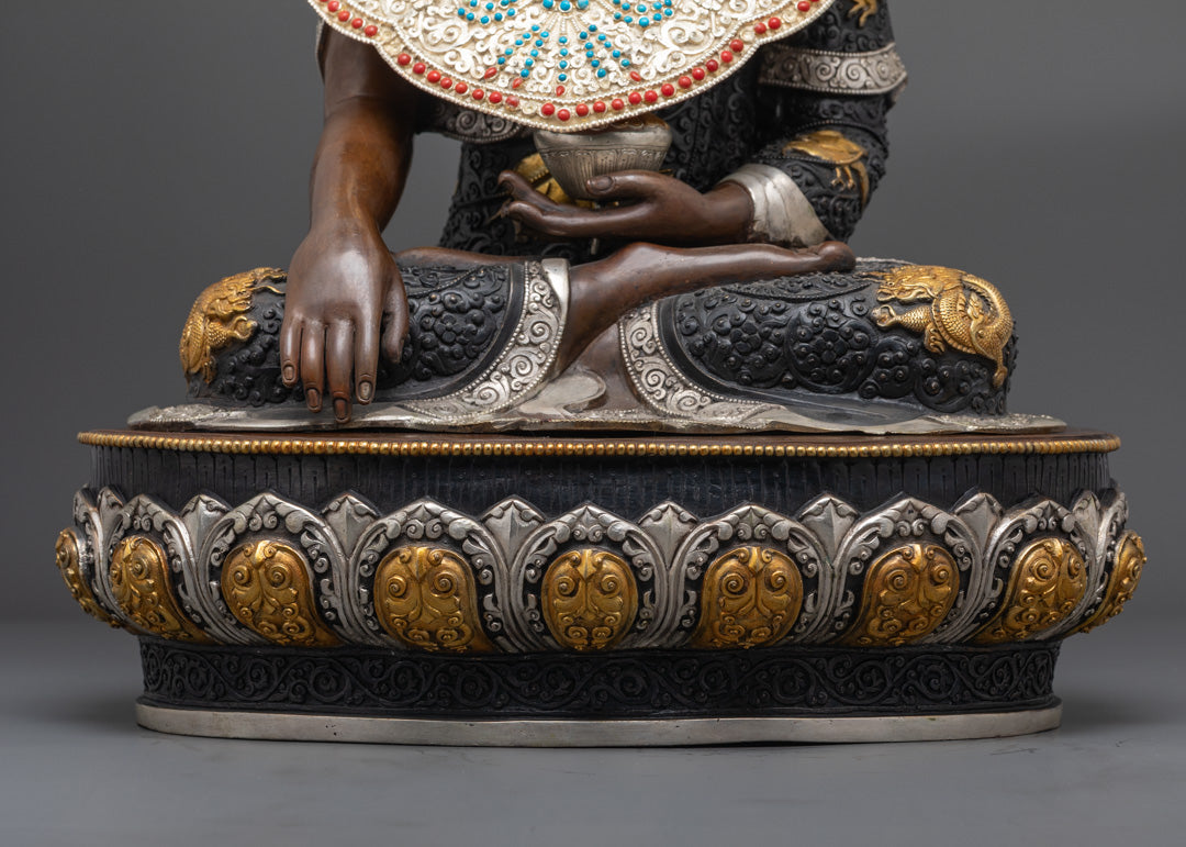 Silver-Crown Jowo Rinpoche Statue | Oxidized Made Body
