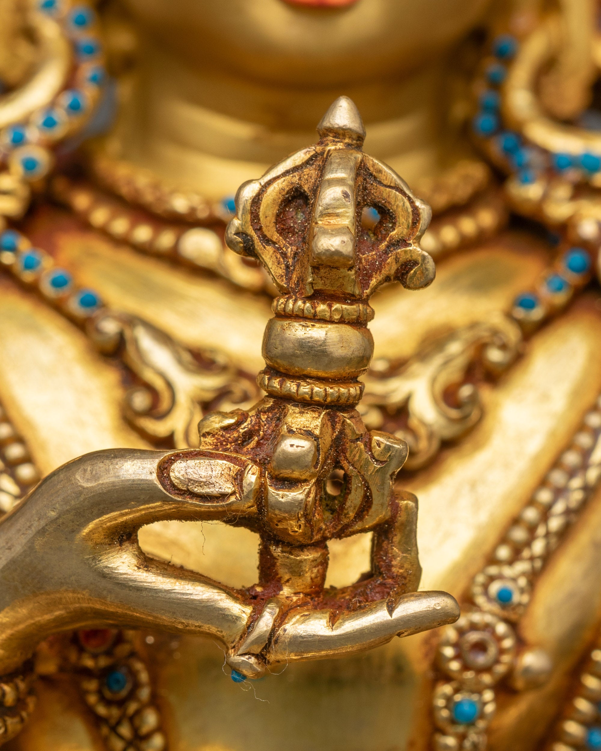 Vajrasattva Statue holding vajra, symbolizing wisdom