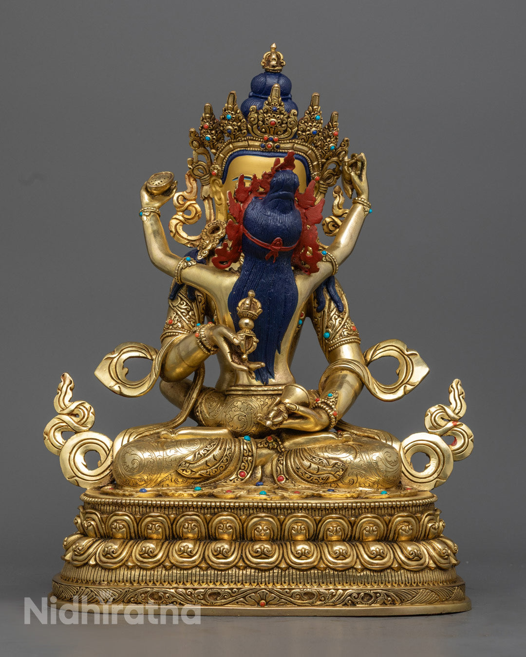 Vajrasattva Statue | Gold-Gilded Buddhist Purification Icon