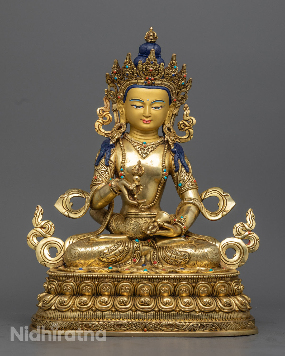 Vajrasattva Statue | Gold-Gilded Buddhist Purification Icon