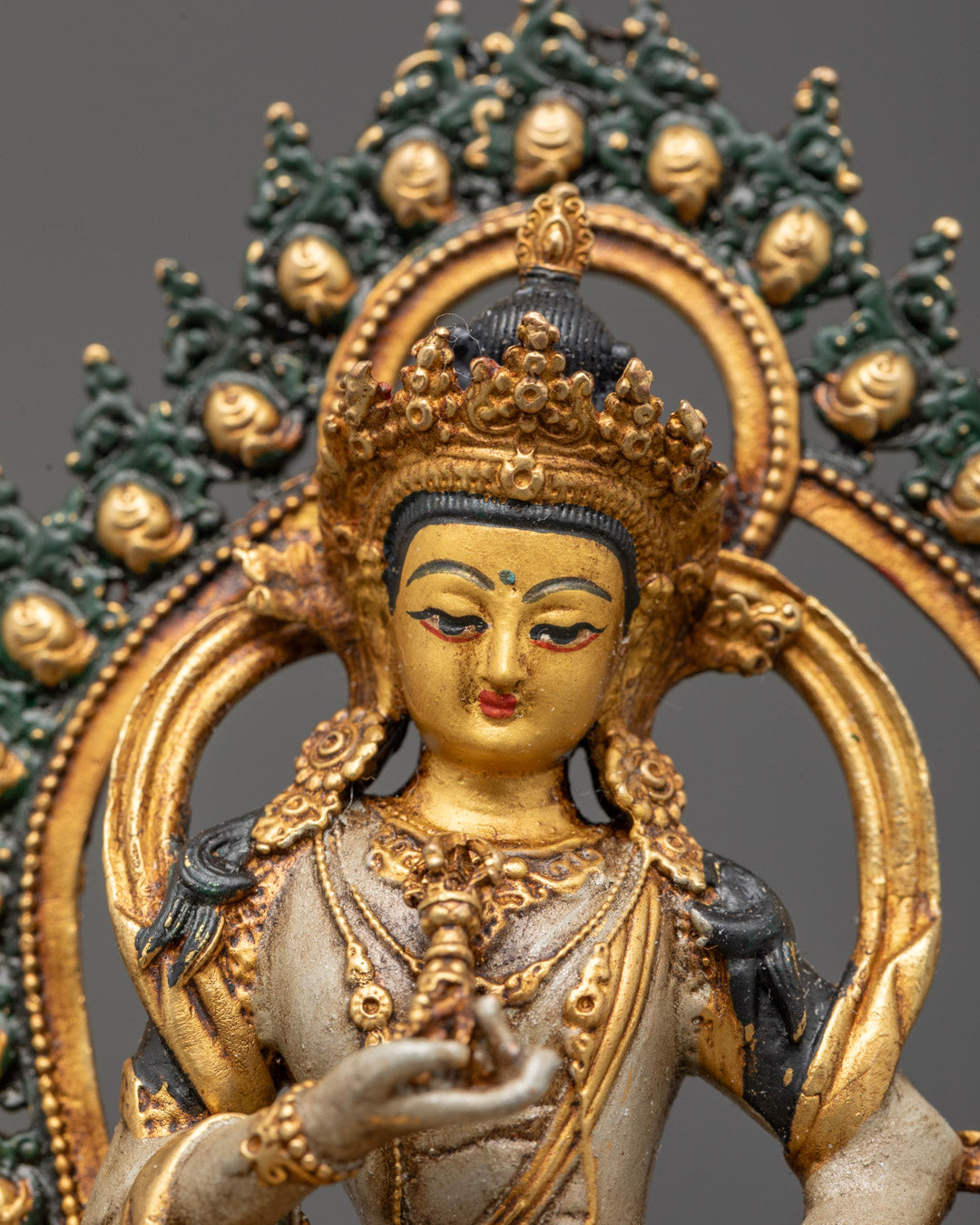 Vajrasattva holding vajra and bell, symbolizing indestructible truth and wisdom in traditional Himalayan art